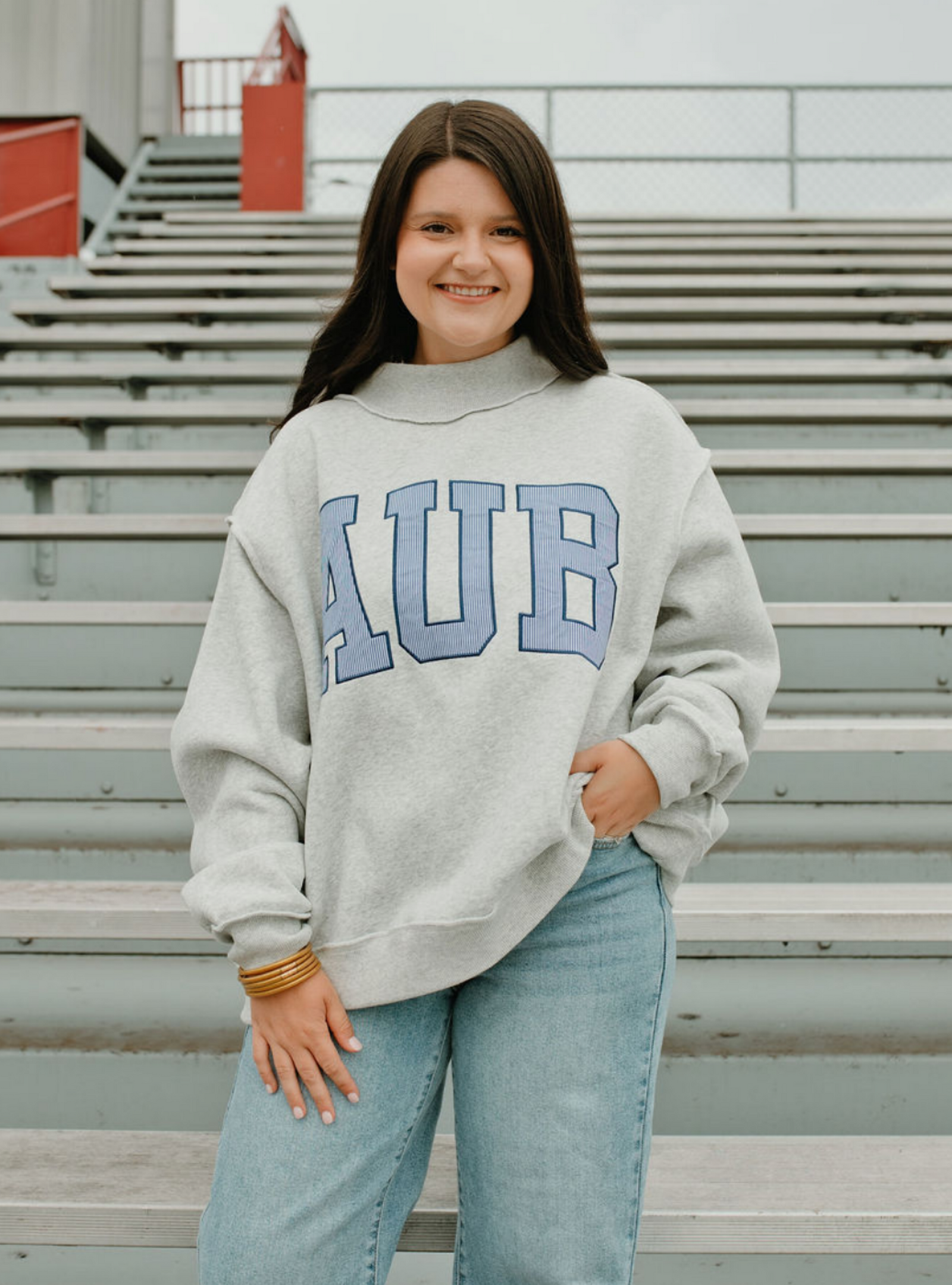 Bold Auburn Mock Neck Sweatshirt