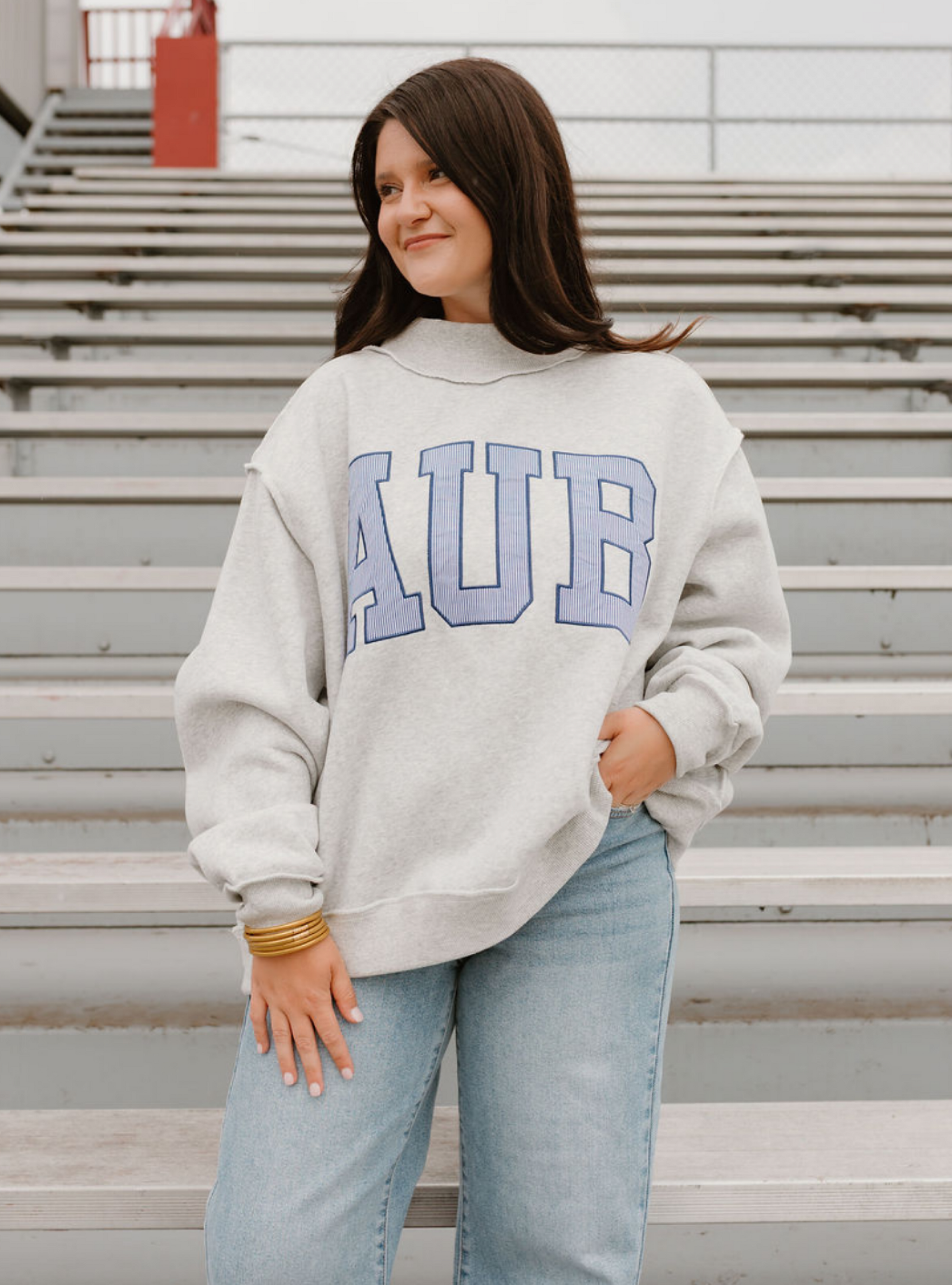 Bold Auburn Mock Neck Sweatshirt