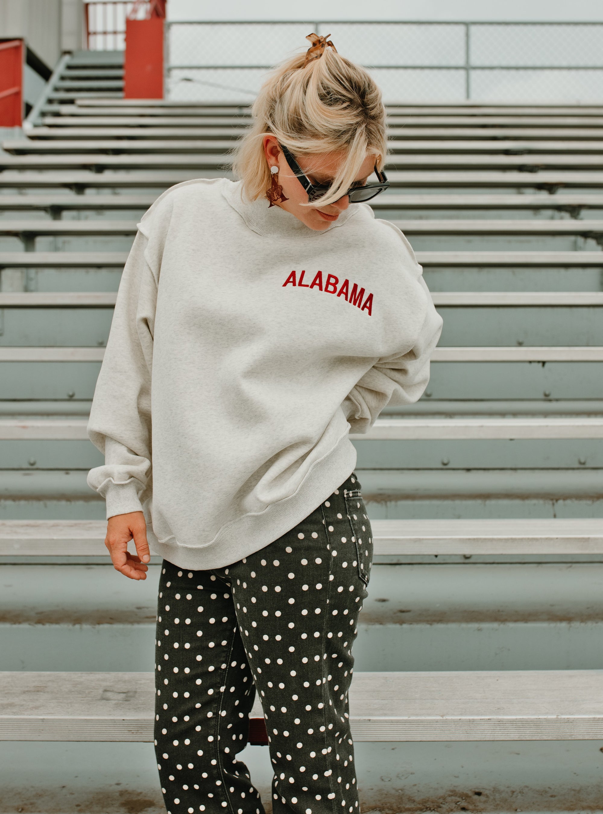 Alabama Embroidered Mock Neck Sweatshirt