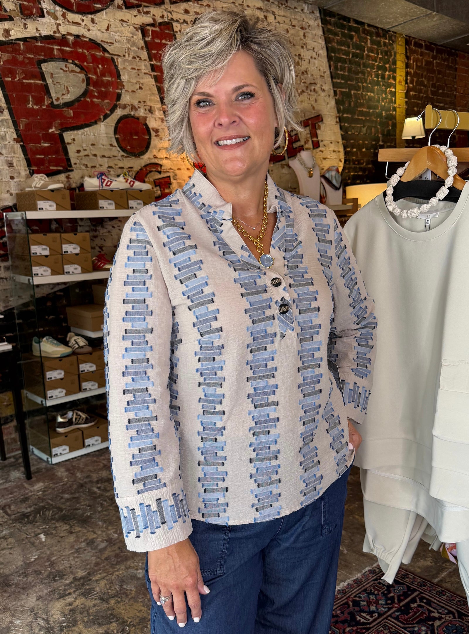 Habitat Dove Embroidered Pullover Top