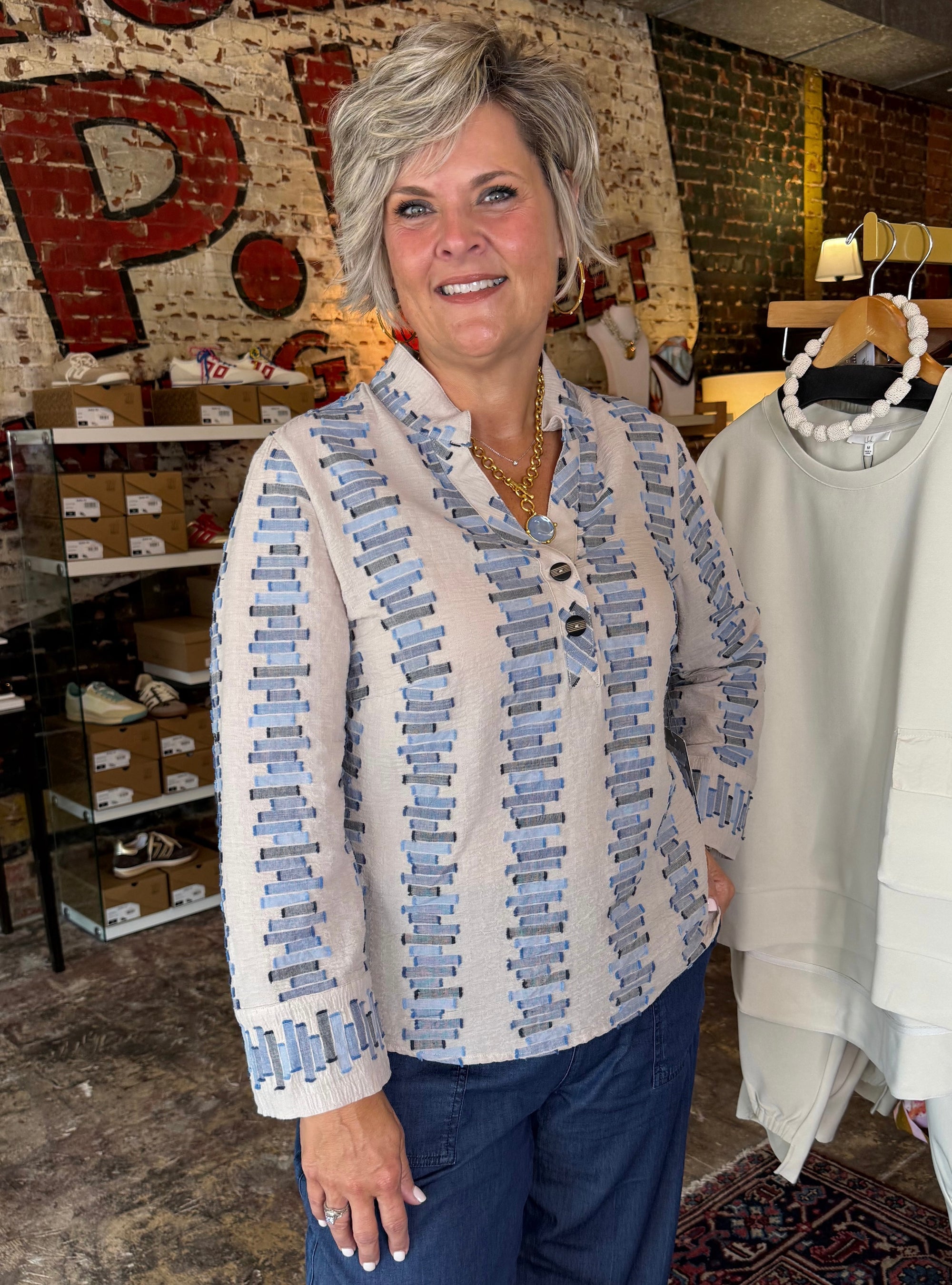 Habitat Dove Embroidered Pullover Top