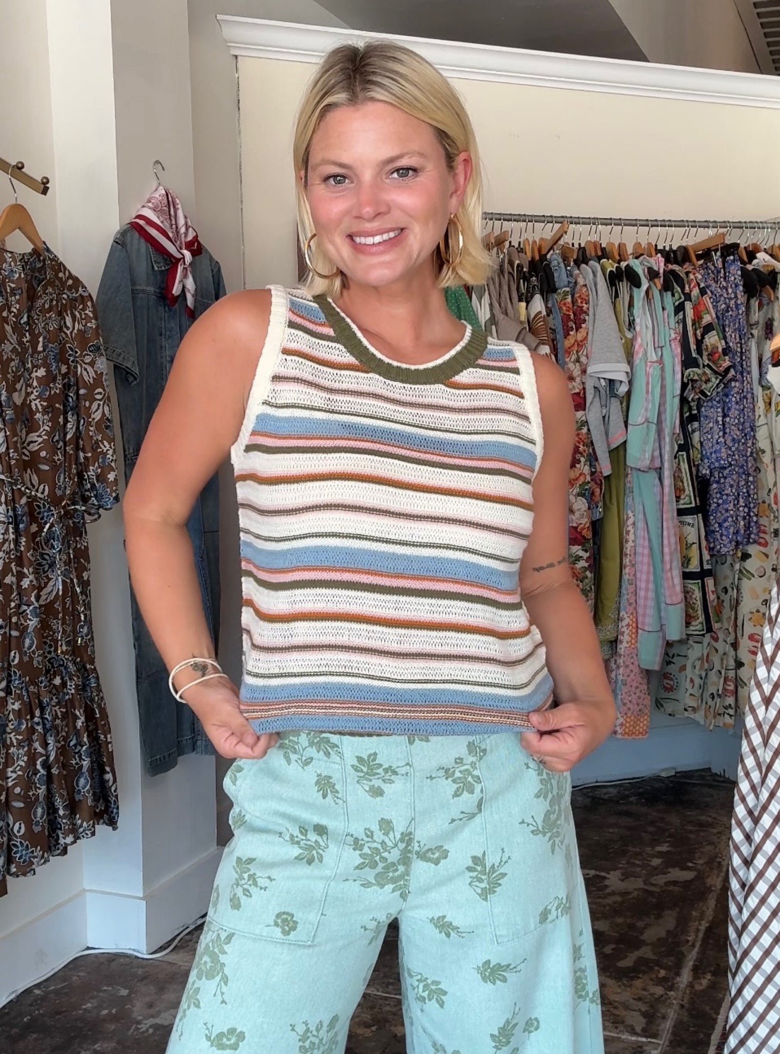 Knit's A Yes From Us Striped Sweater Vest