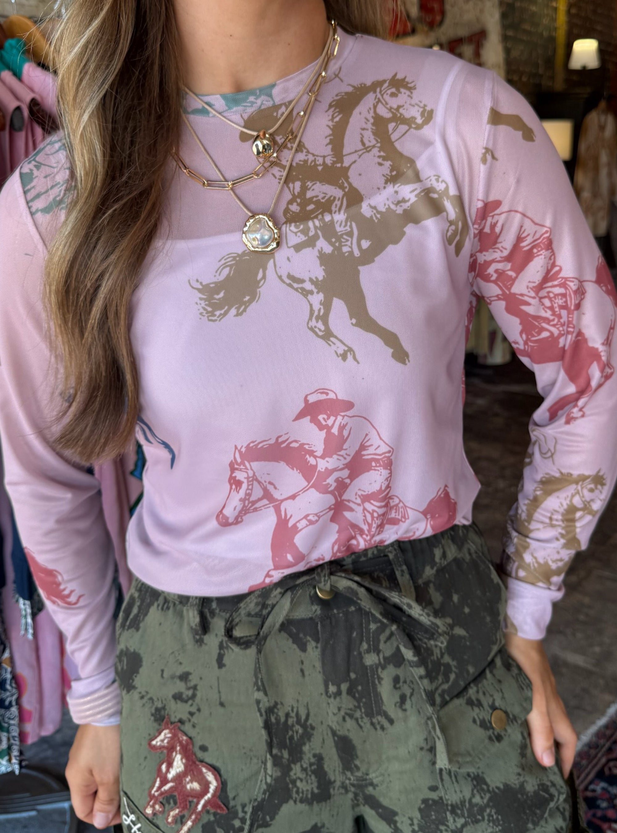 Hold Your Horses Mesh Top