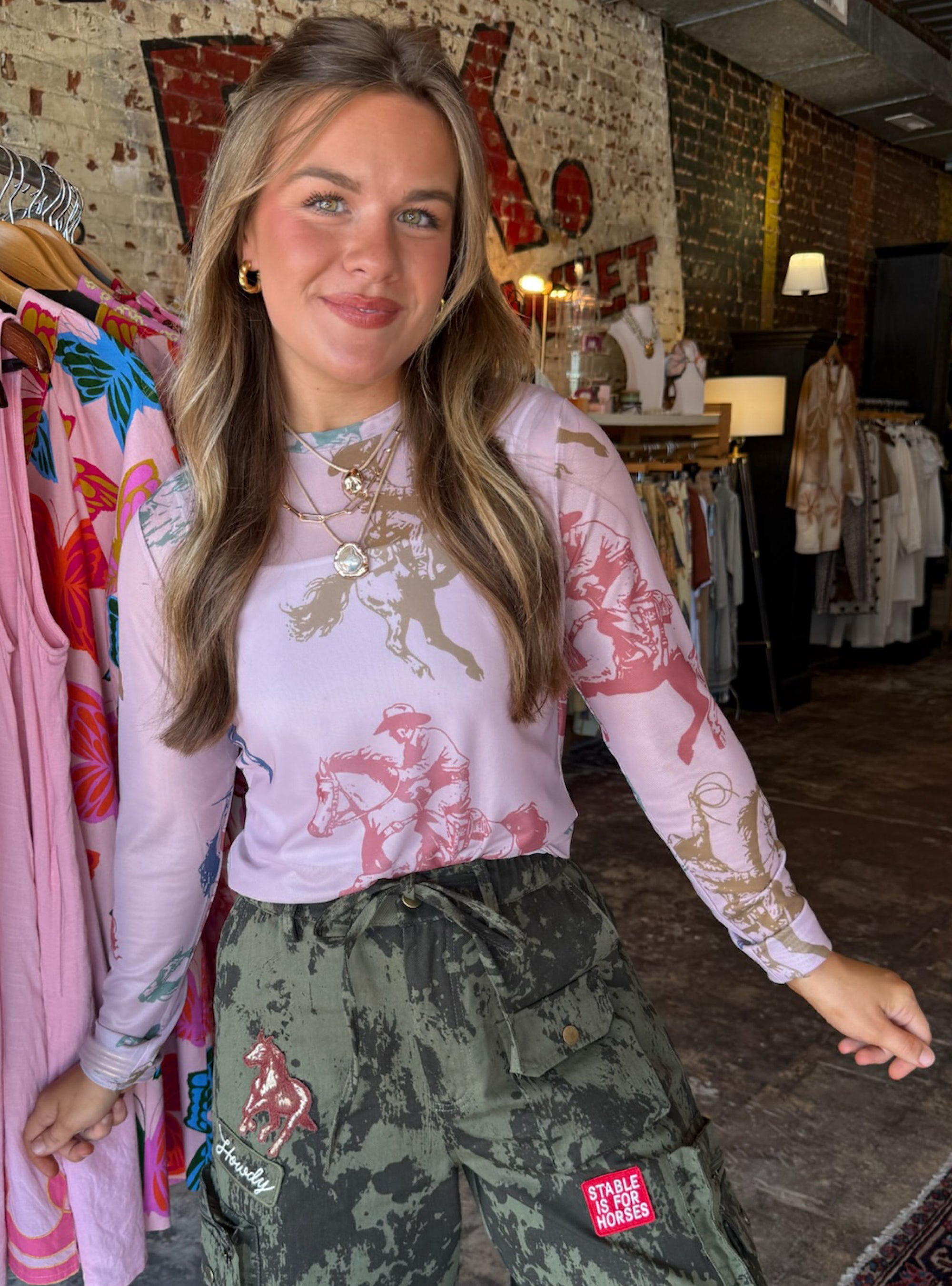 Hold Your Horses Mesh Top