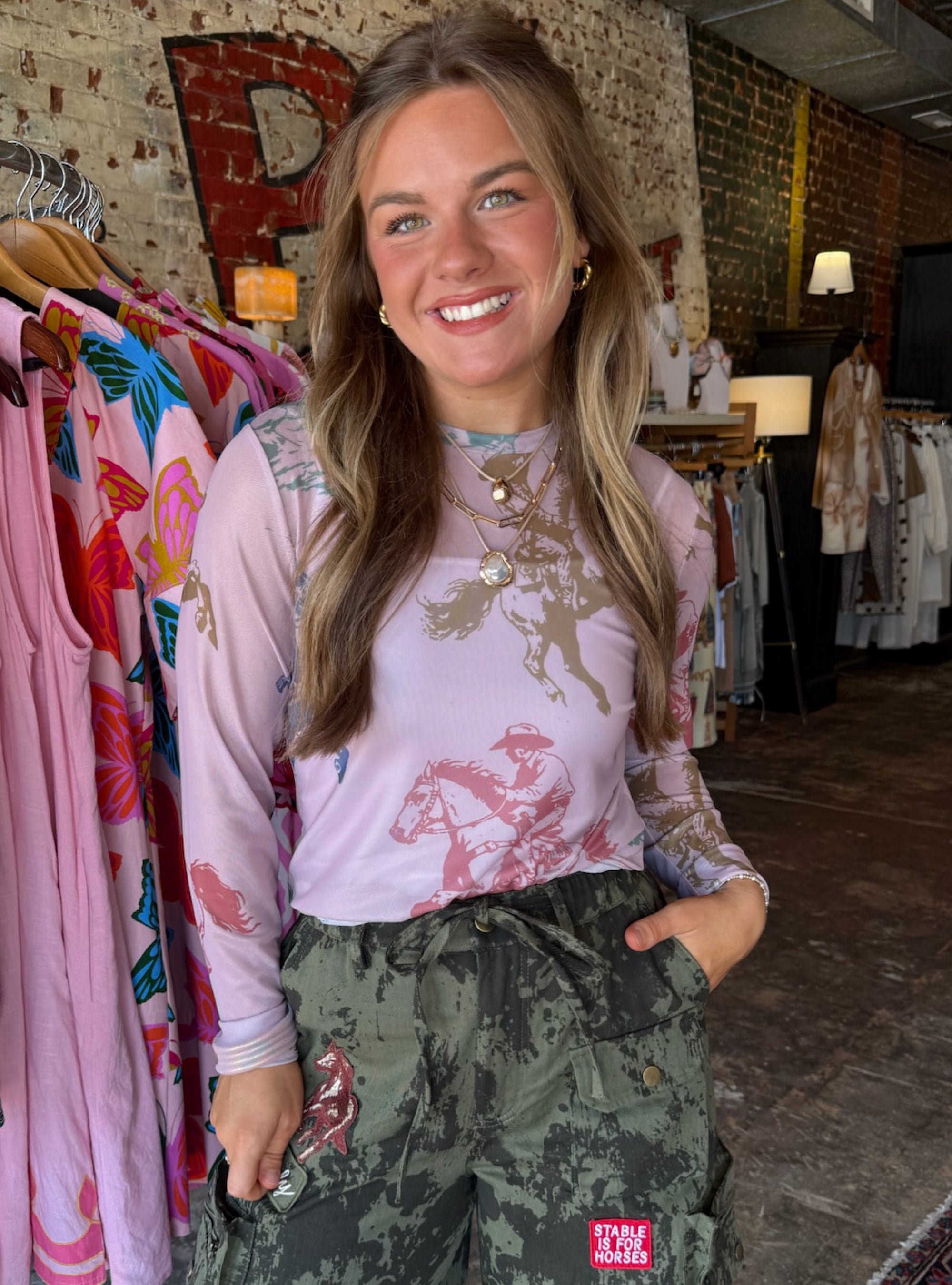Hold Your Horses Mesh Top