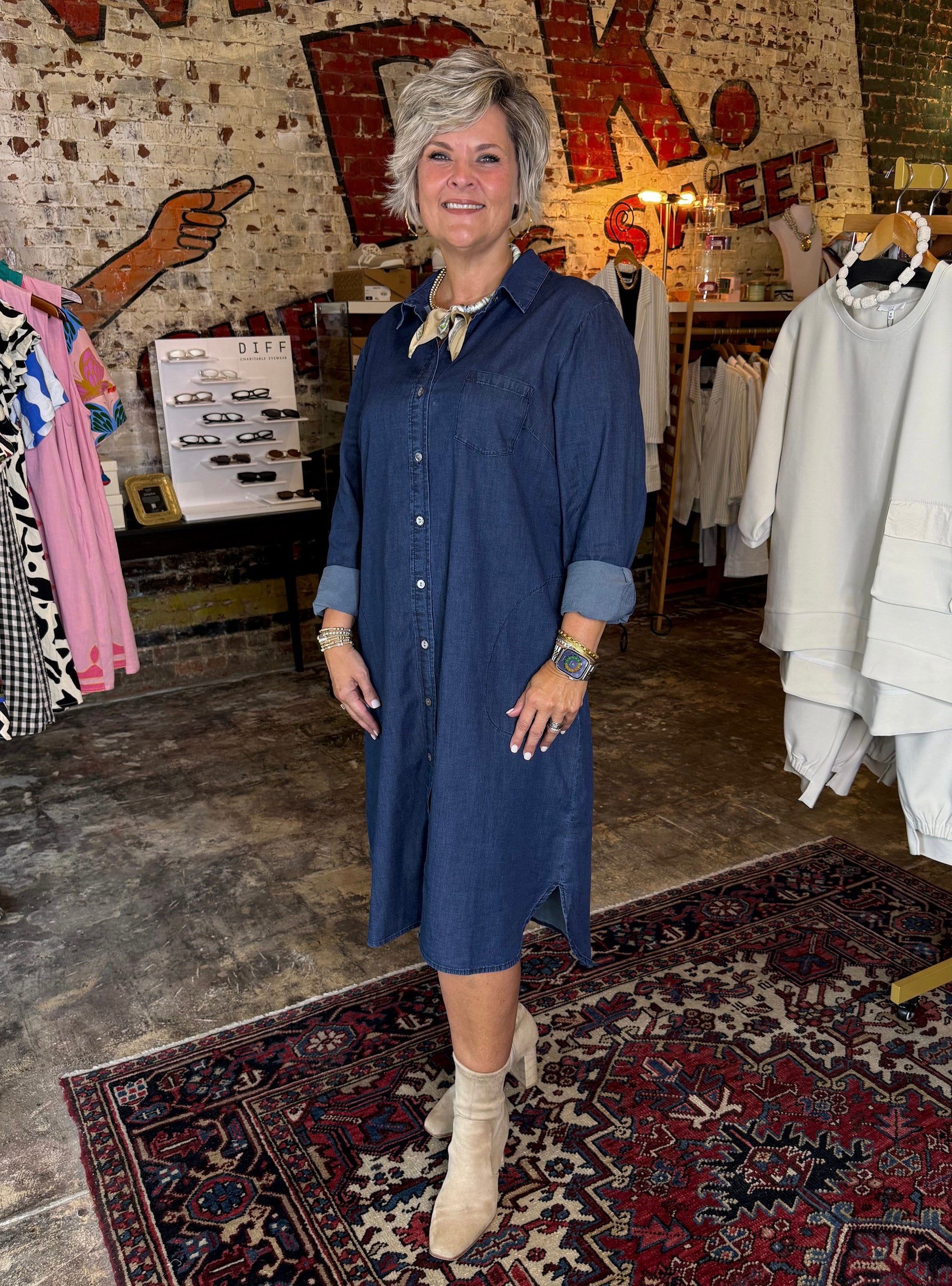 Habitat Dark Denim Cafe Midi Dress