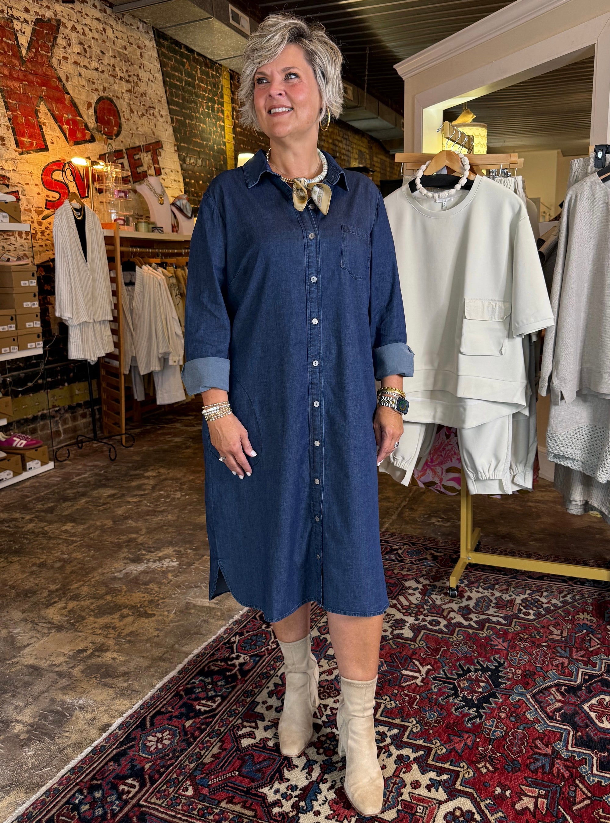Habitat Dark Denim Cafe Midi Dress