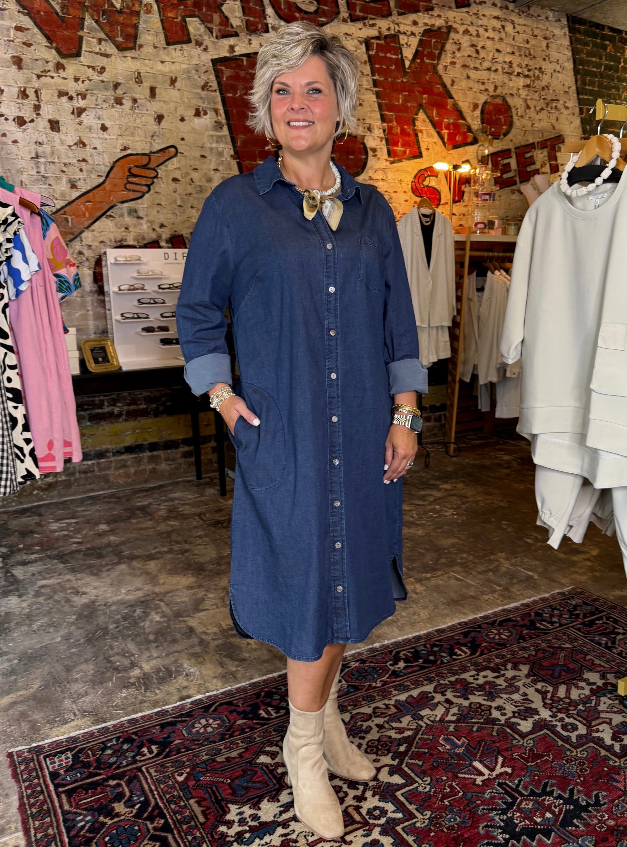 Habitat Dark Denim Cafe Midi Dress