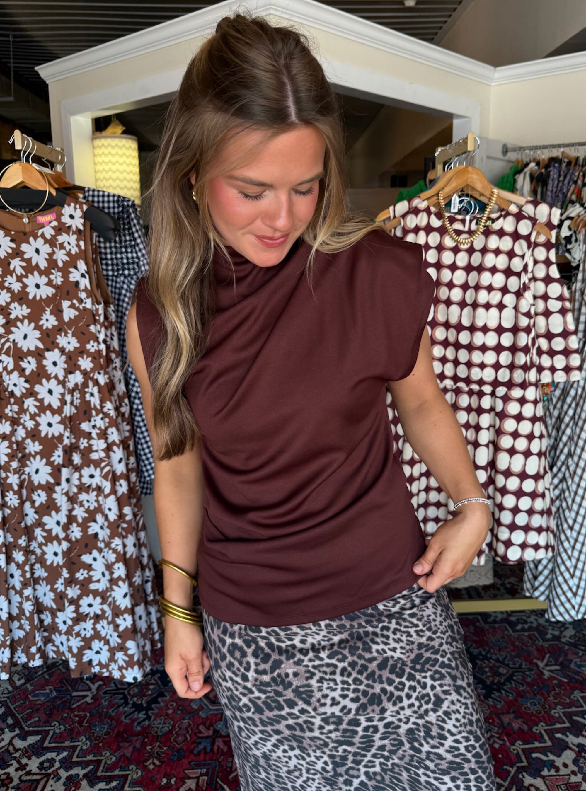 Feeling Vine In My Asymmetric Burgundy Top