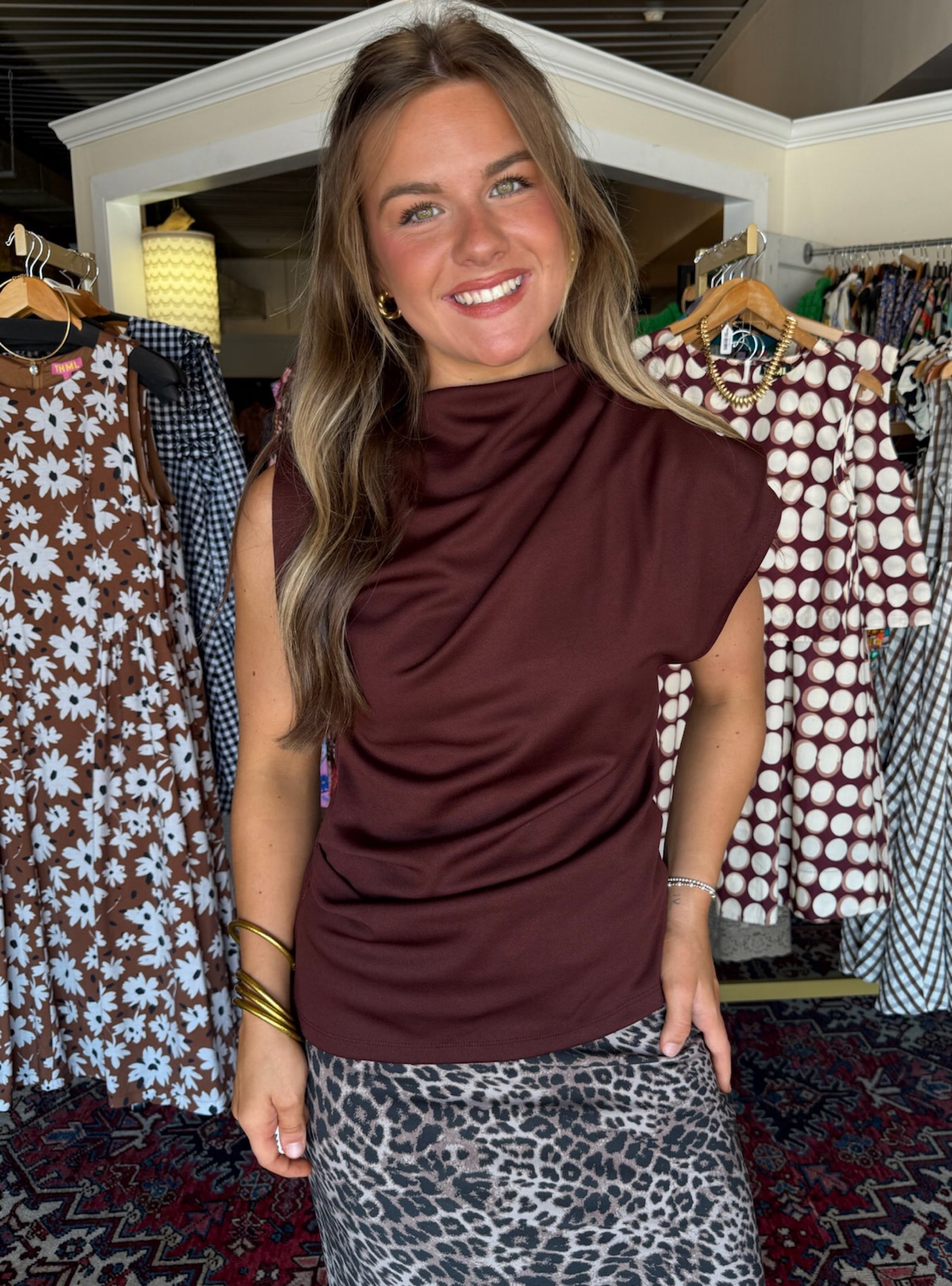 Feeling Vine In My Asymmetric Burgundy Top