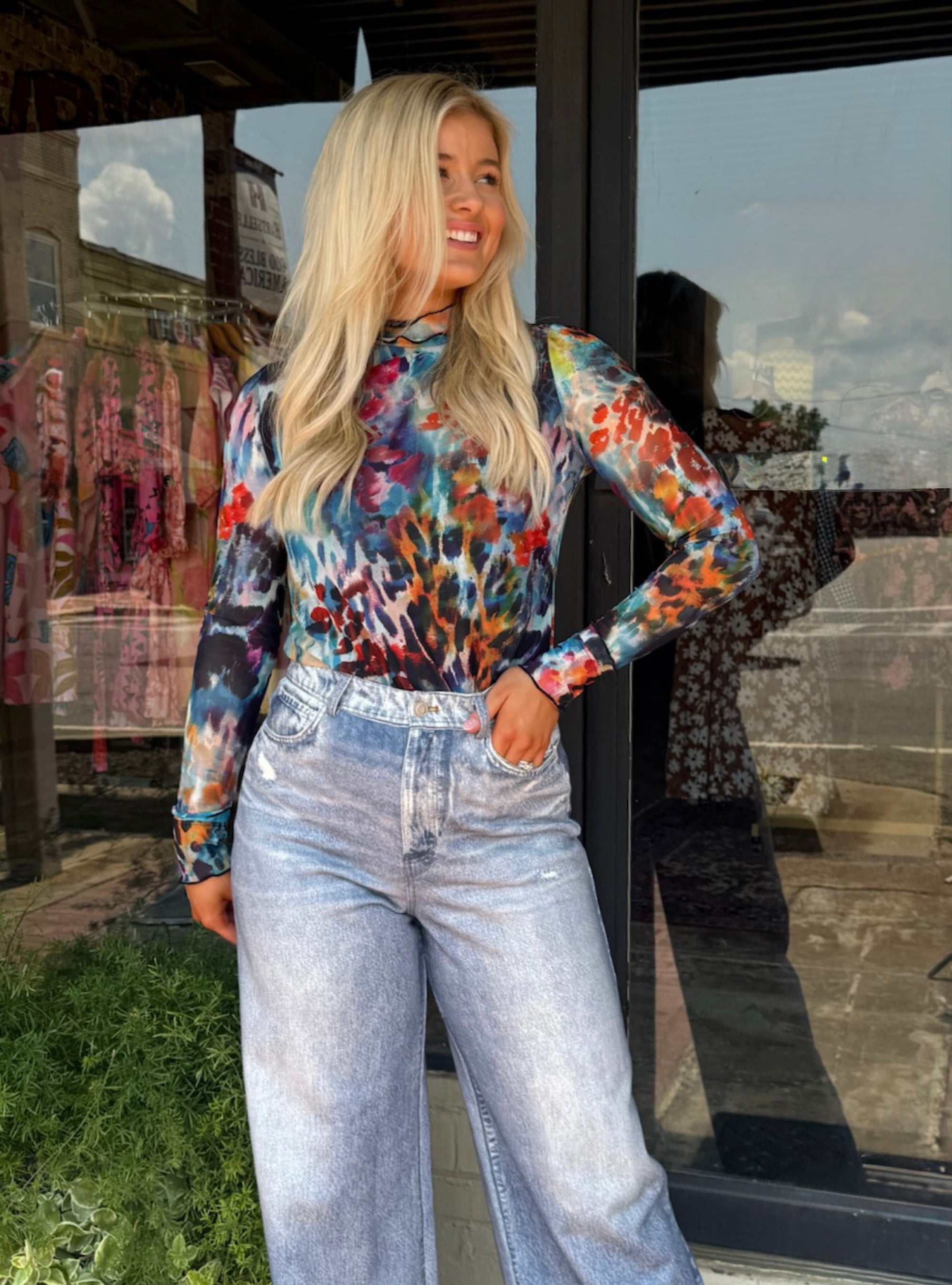 Lior Cece Mesh Long Sleeve Top - Tribal