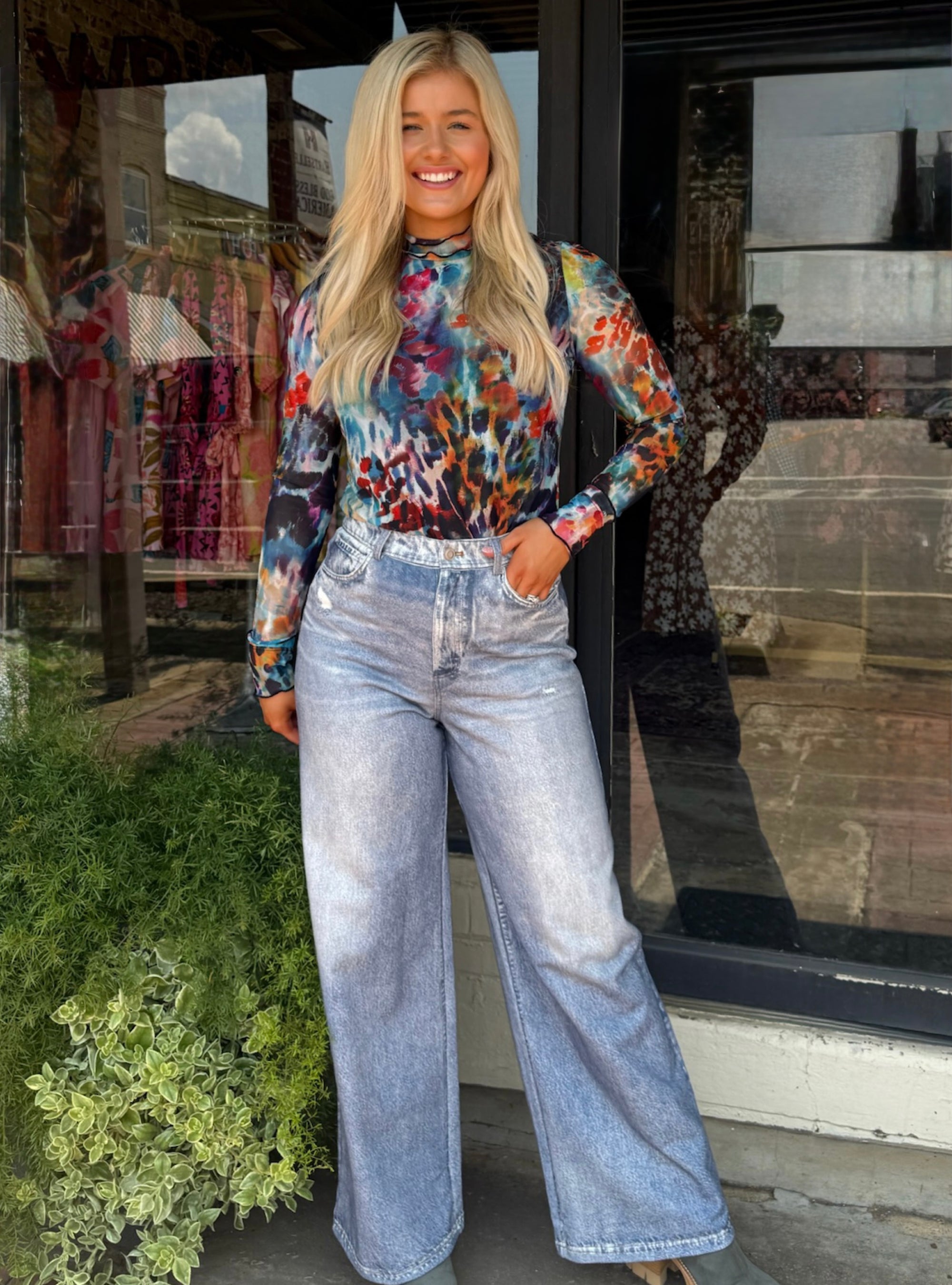 Lior Cece Mesh Long Sleeve Top - Tribal