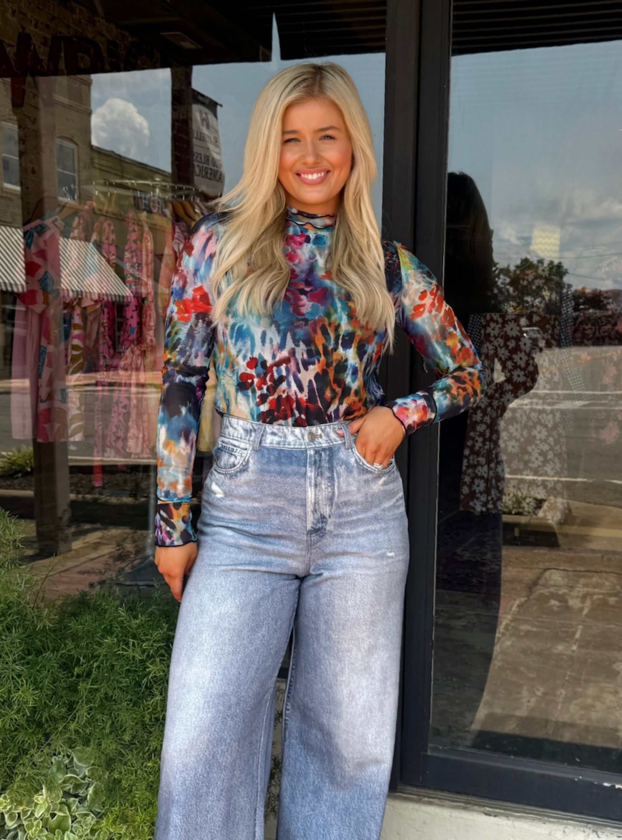 Lior Cece Mesh Long Sleeve Top - Tribal