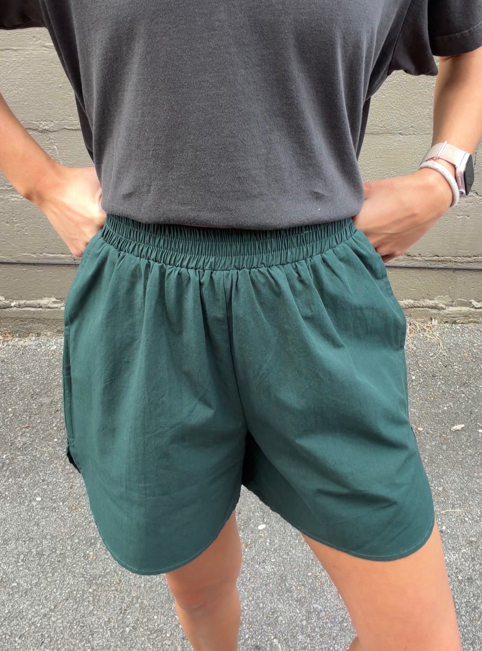 Green With Possibility Poplin Shorts