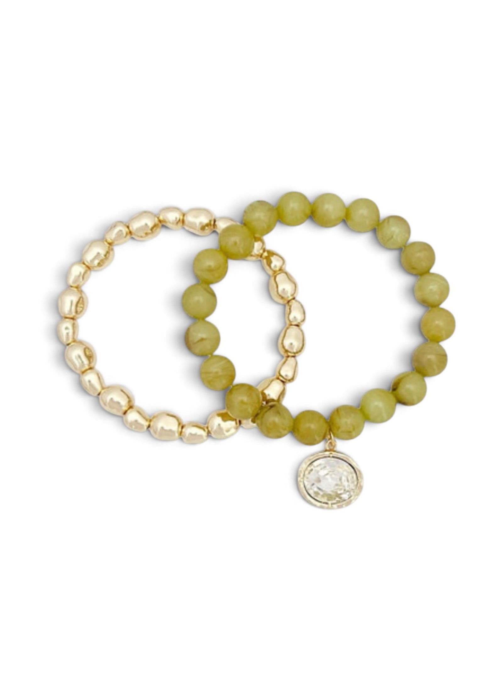 Stacked In Your Favor Bracelet Set - Olive