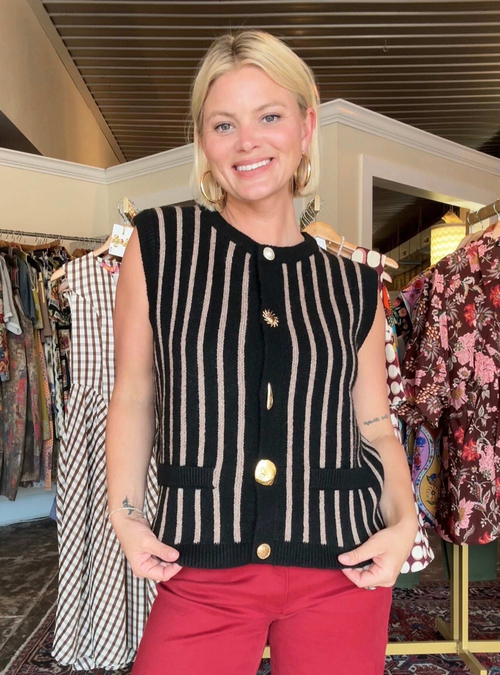 Buttoned Beauty Sweater Vest