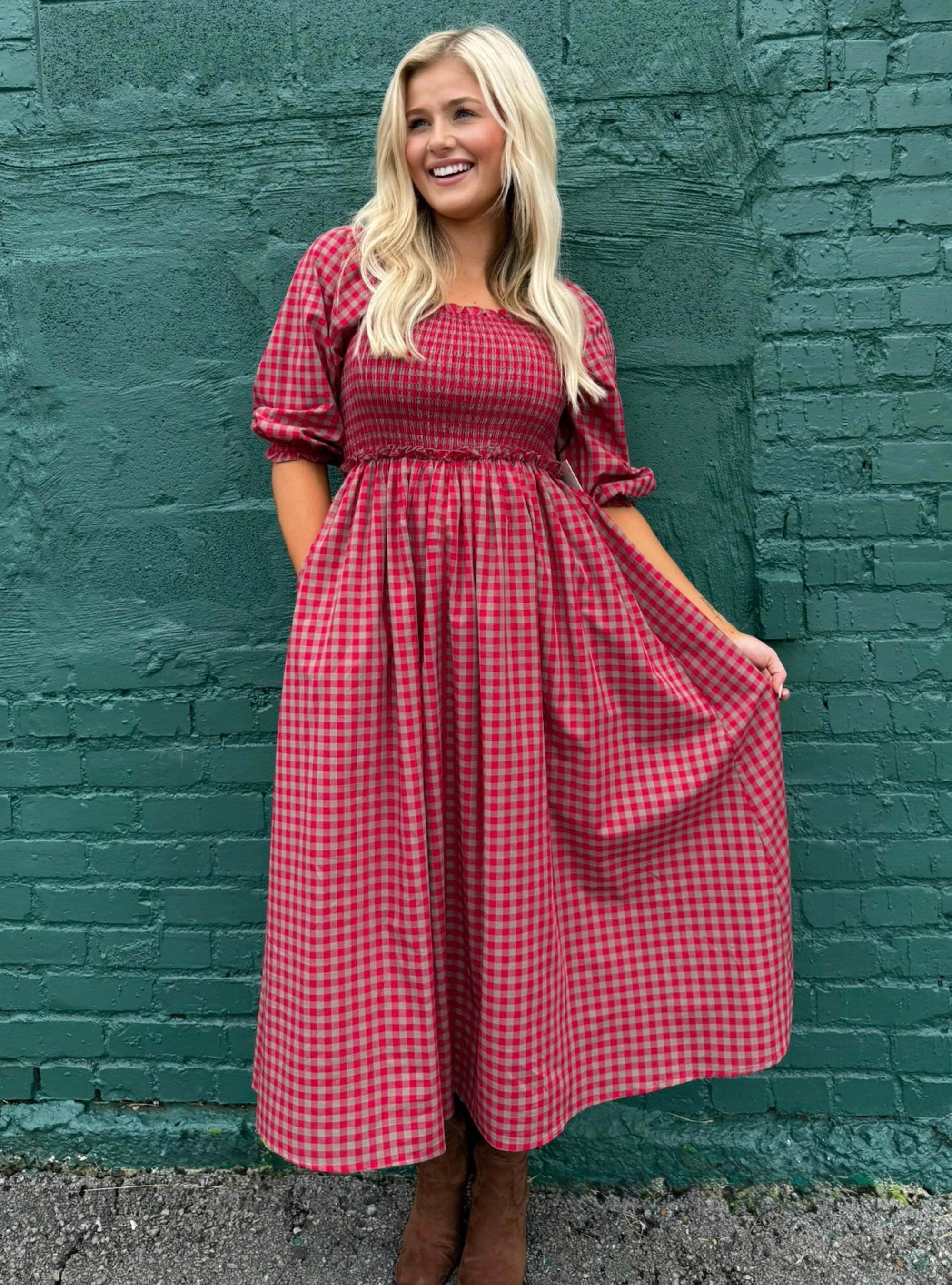 Having A Gingham Good Time Maxi Dress