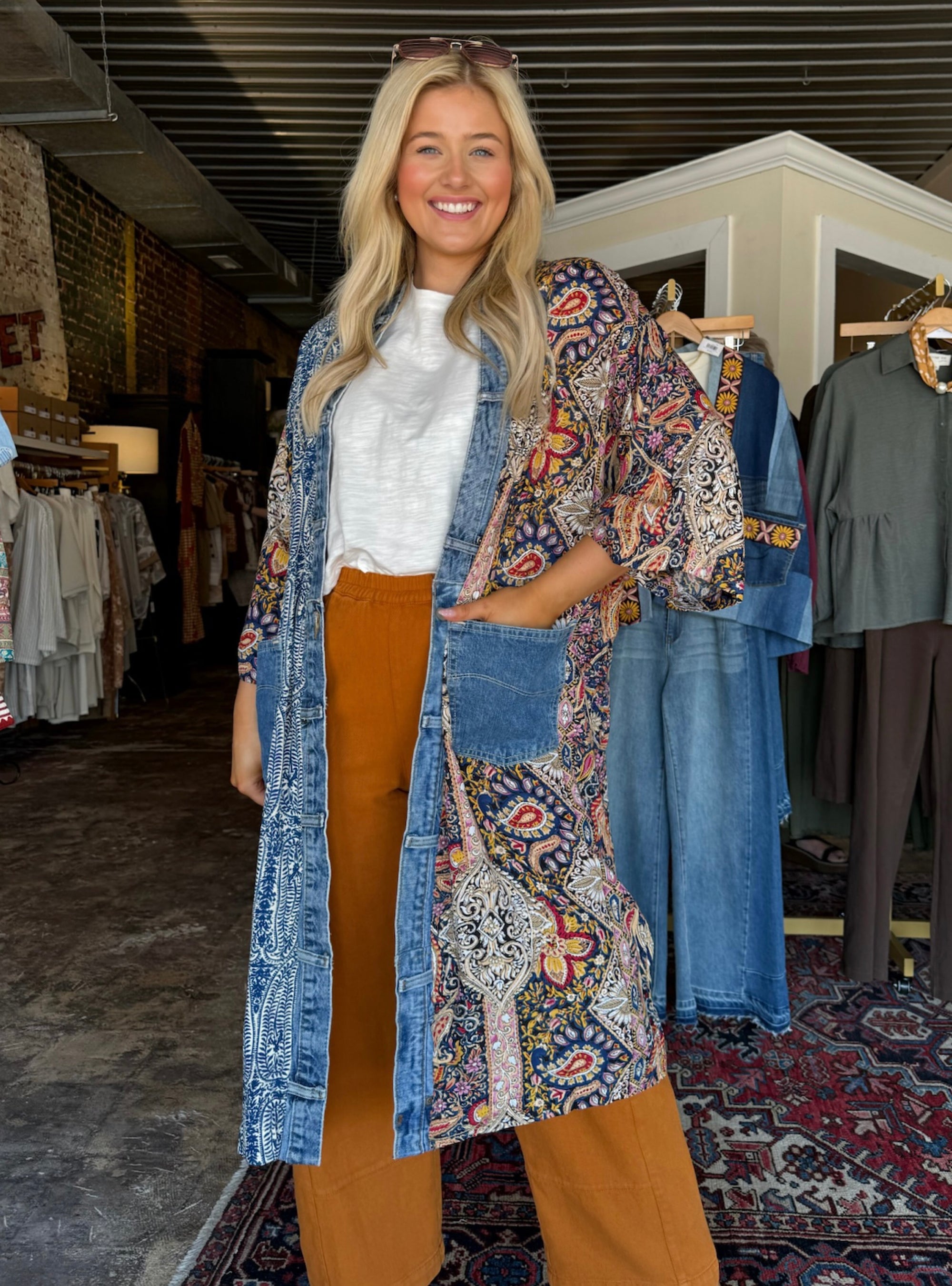 Shannon Passero Janis One Size Cardigan - Blue Paisley