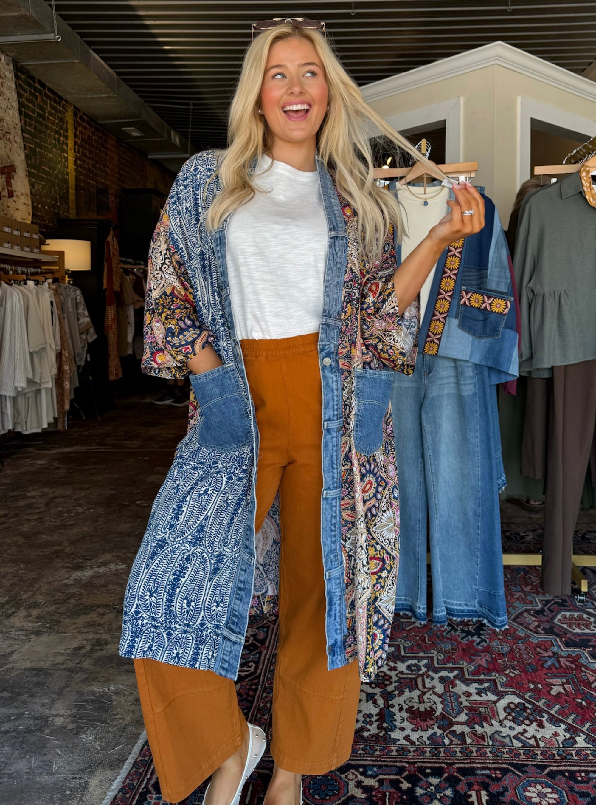 Shannon Passero Janis One Size Cardigan - Blue Paisley