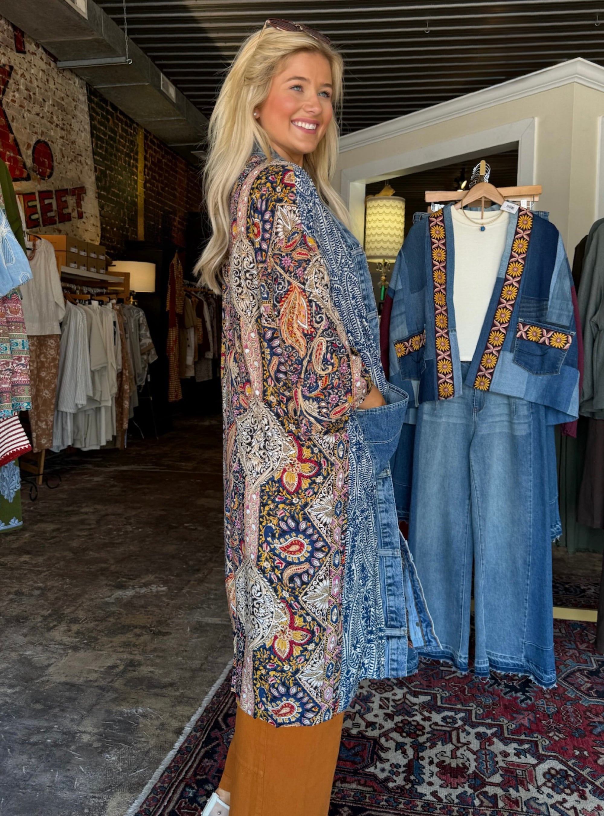 Shannon Passero Janis One Size Cardigan - Blue Paisley