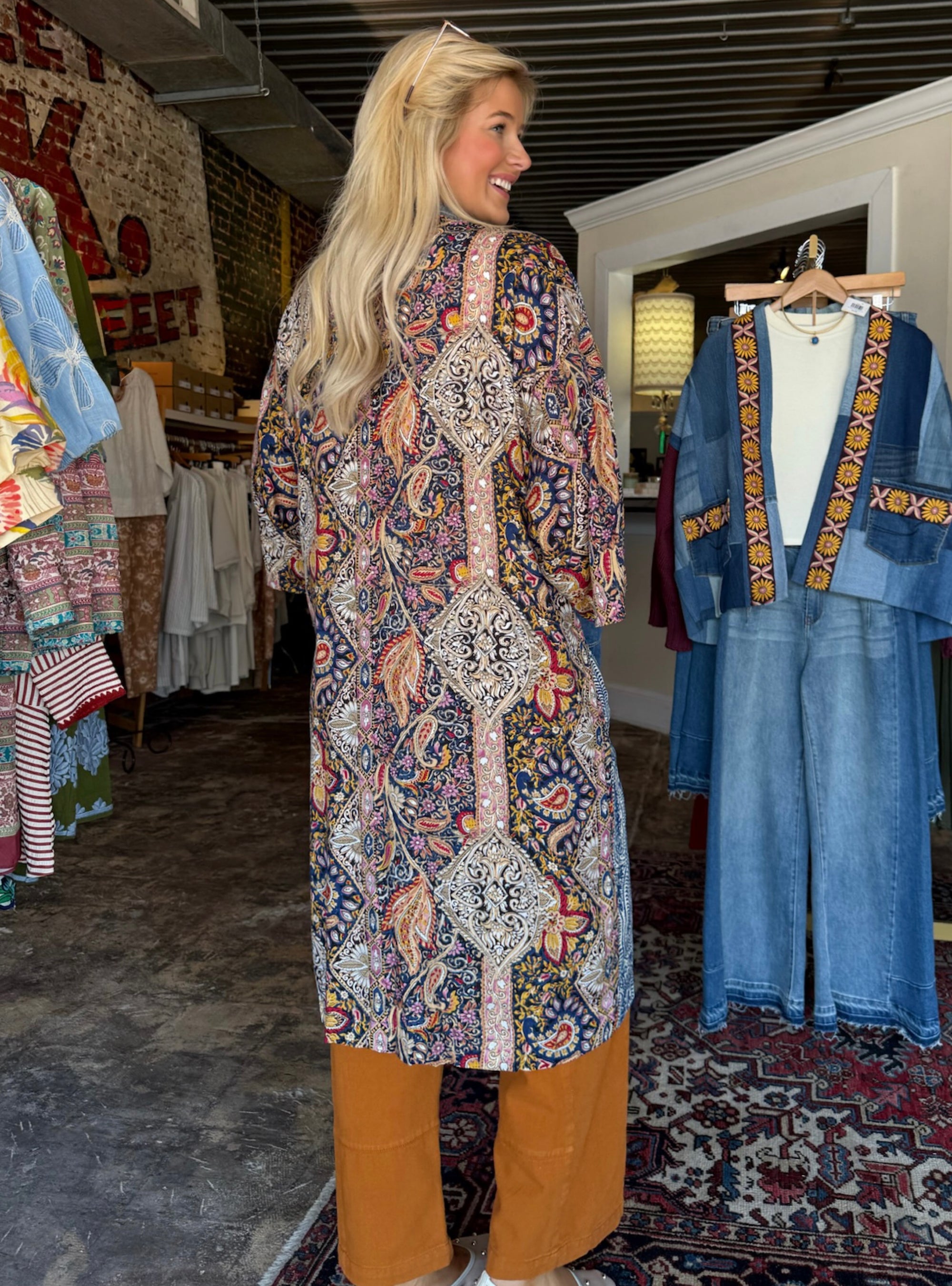 Shannon Passero Janis One Size Cardigan - Blue Paisley
