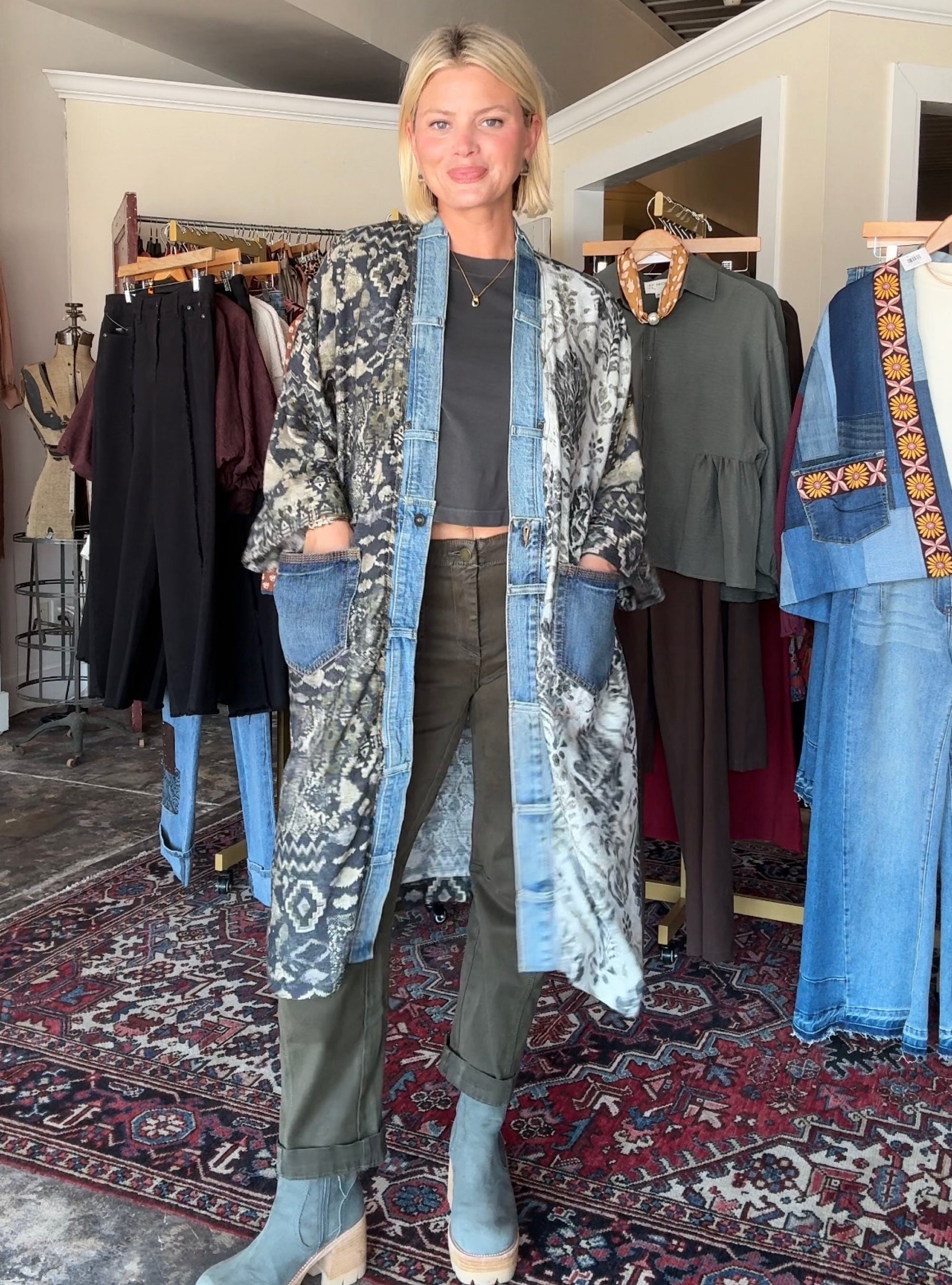 Shannon Passero Janis One Size Cardigan - Olive Mix