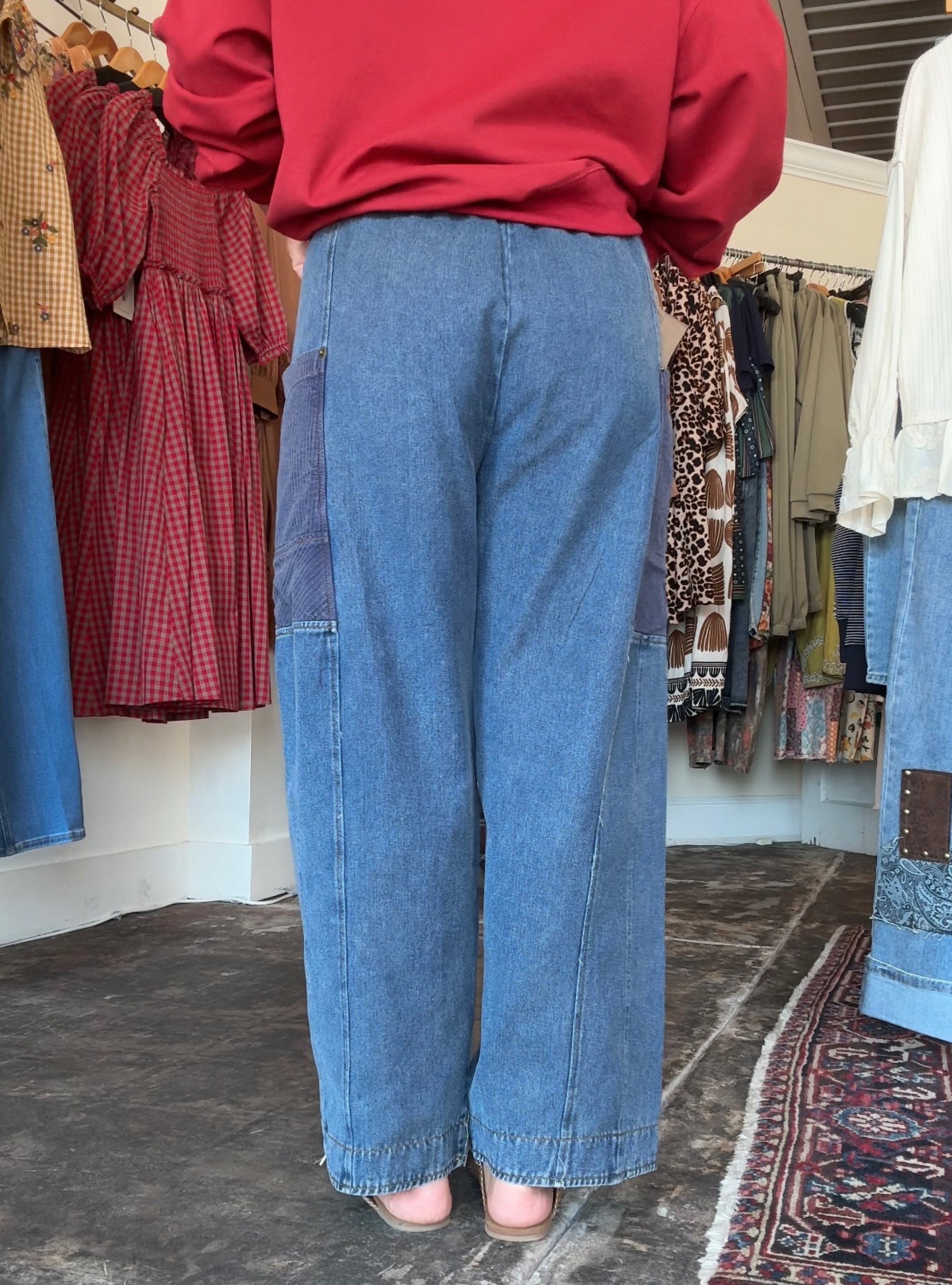 Paneled To Perfection Wide Leg Denim Pant