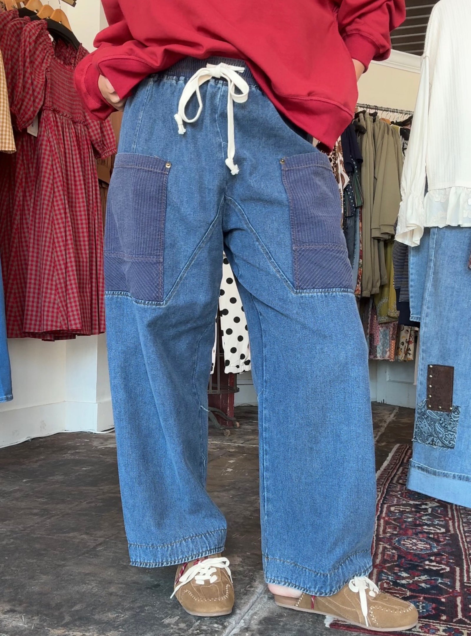Paneled To Perfection Wide Leg Denim Pant