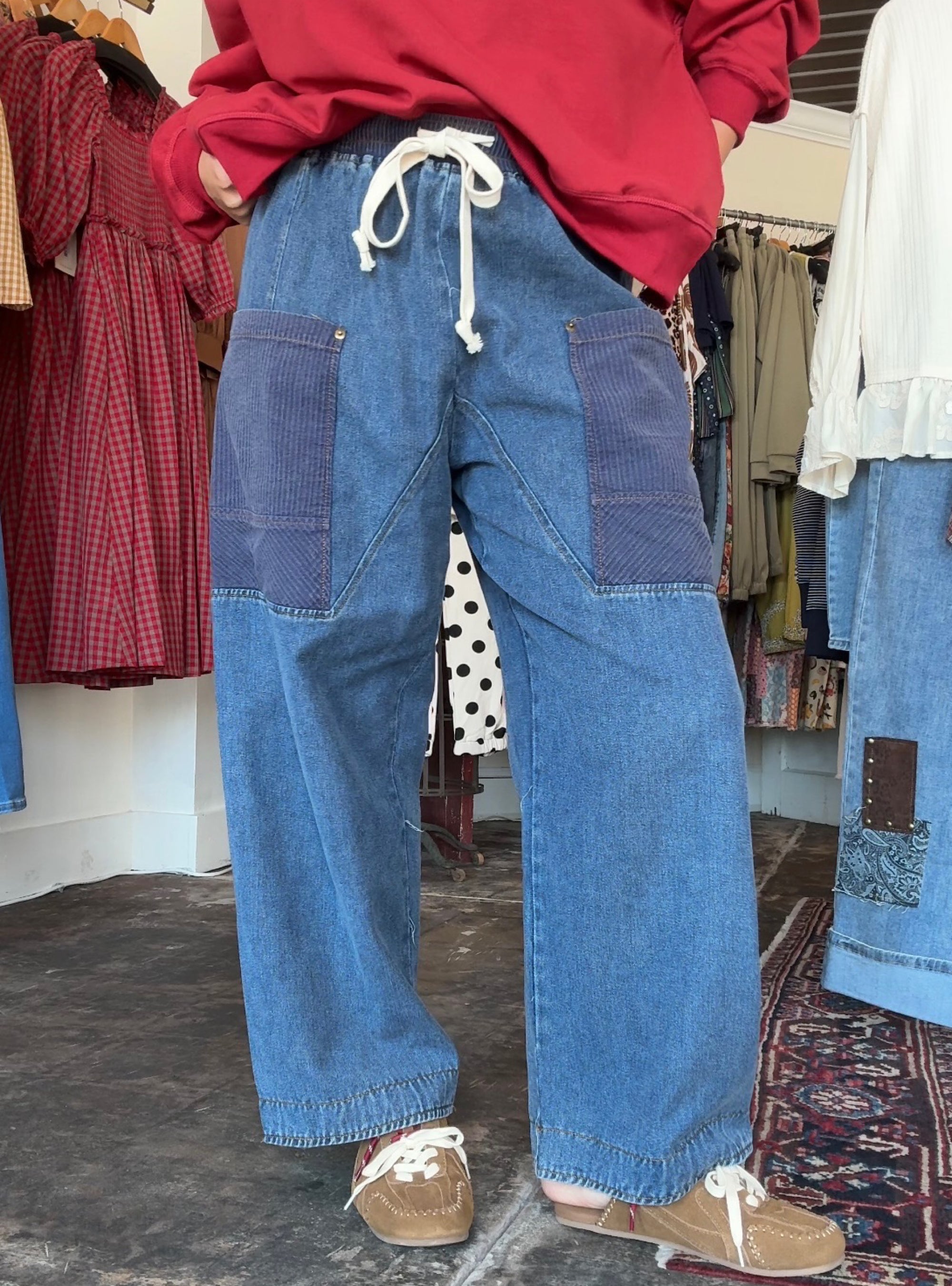 Paneled To Perfection Wide Leg Denim Pant