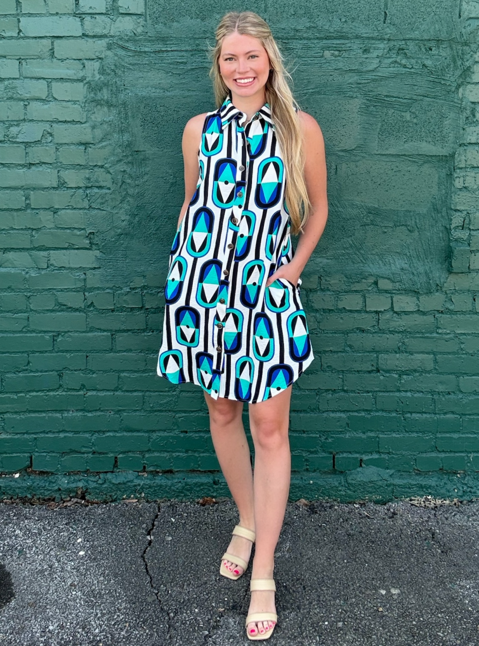 Boho Chic Geometric Sleeveless Dress
