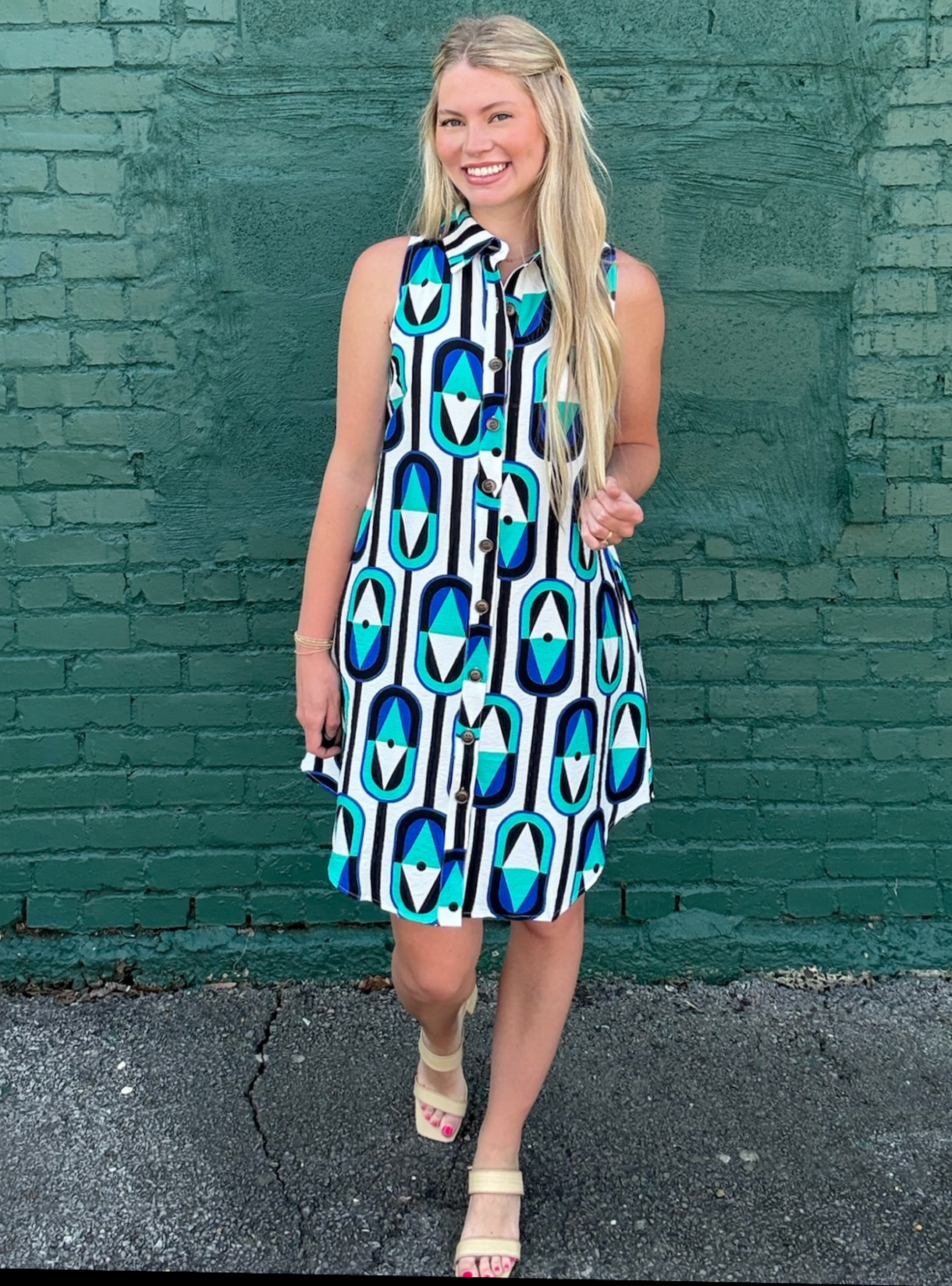 Boho Chic Geometric Sleeveless Dress