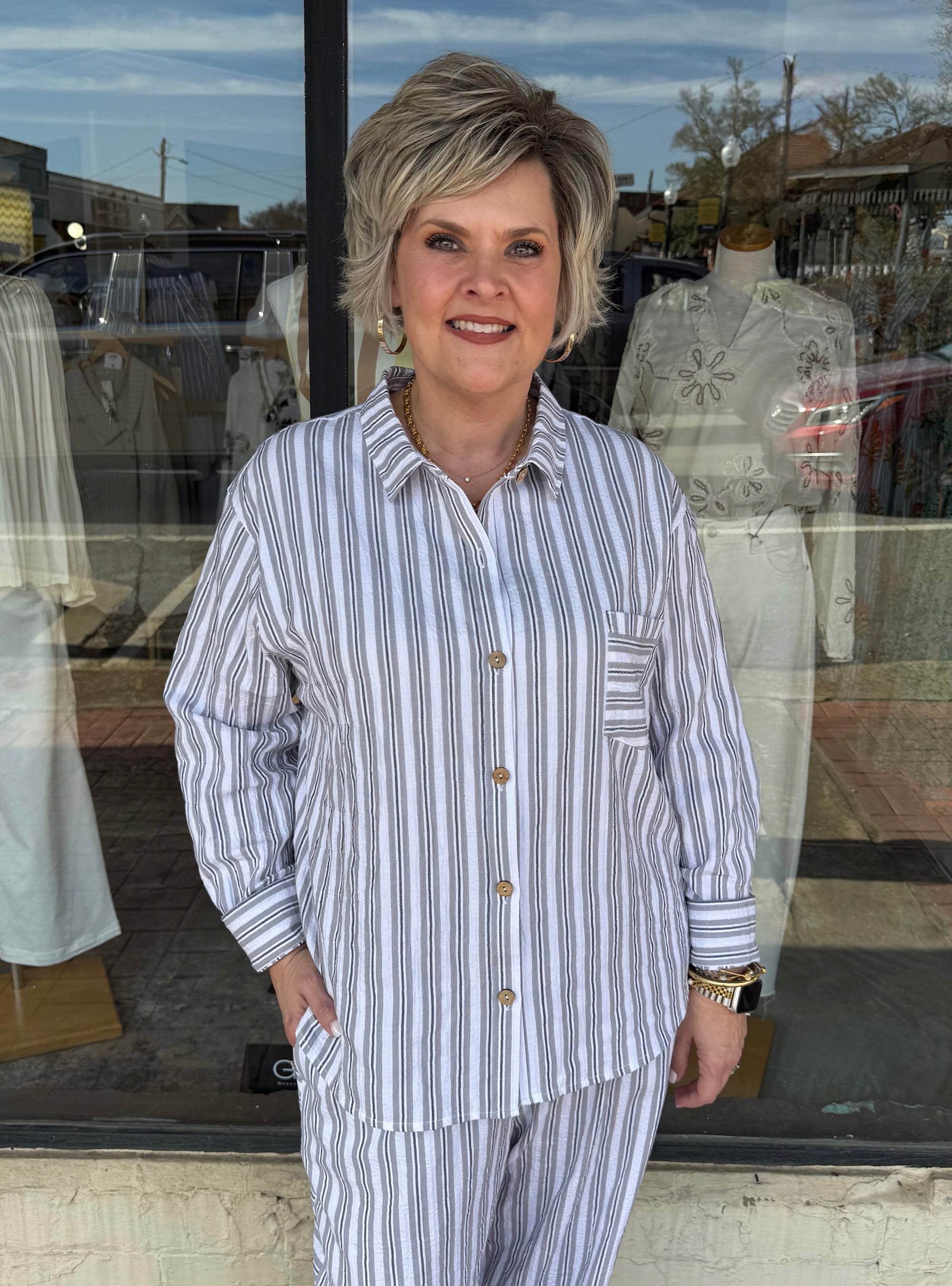 Escape by Habitat Stripe Marina Fog Top