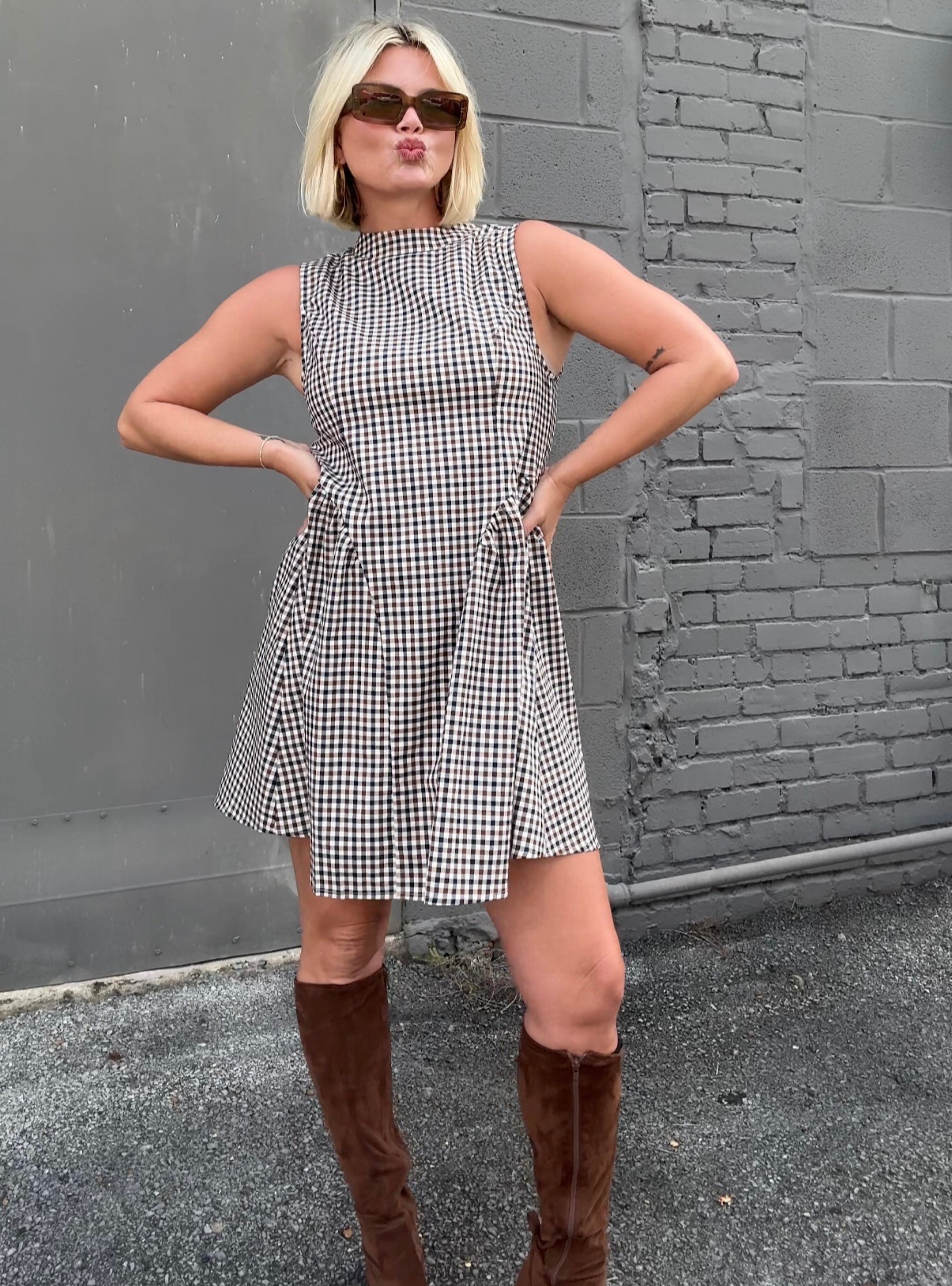 Giving A Gingham Moment Dress
