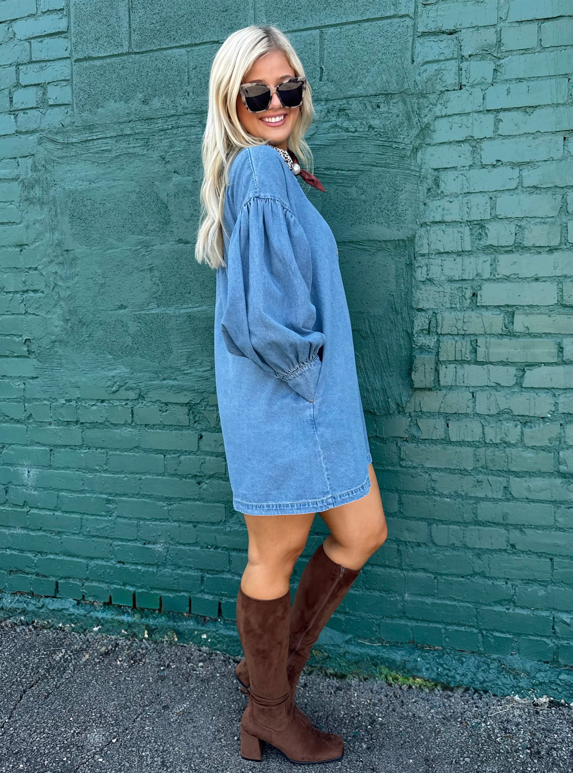A Sweet Edge On A Denim Classic Dress