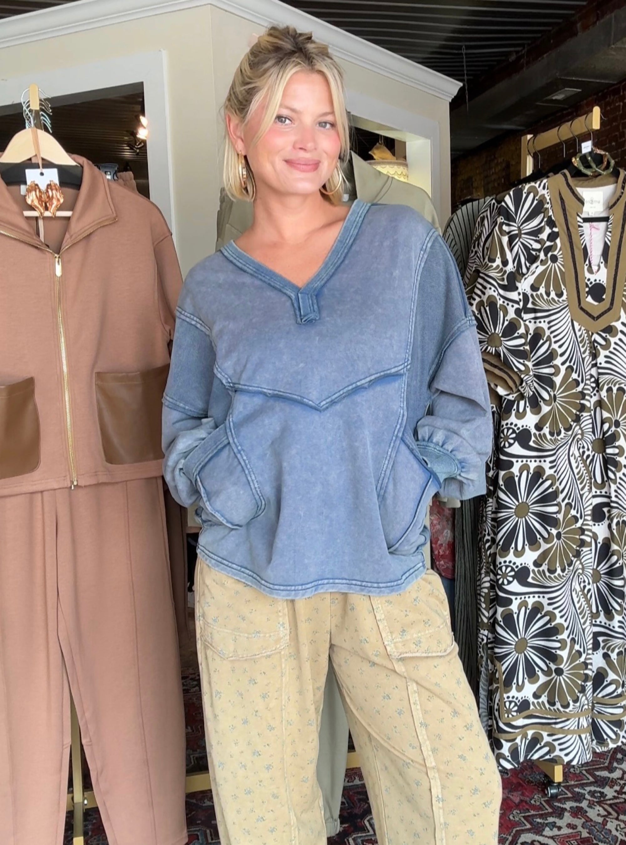 Blue-tifully Basic Mineral Wash Top