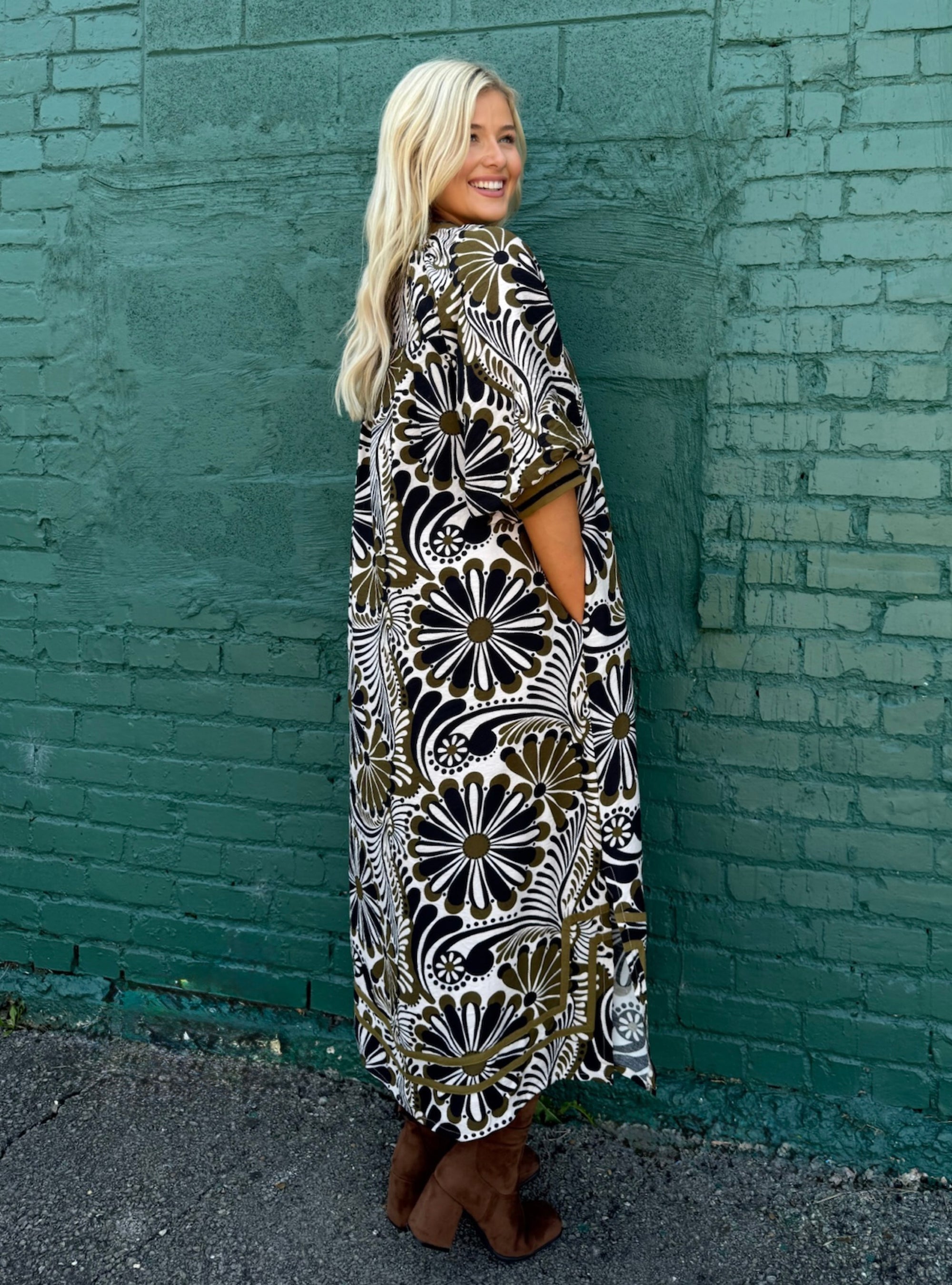 Flower Struck Printed Midi Dress