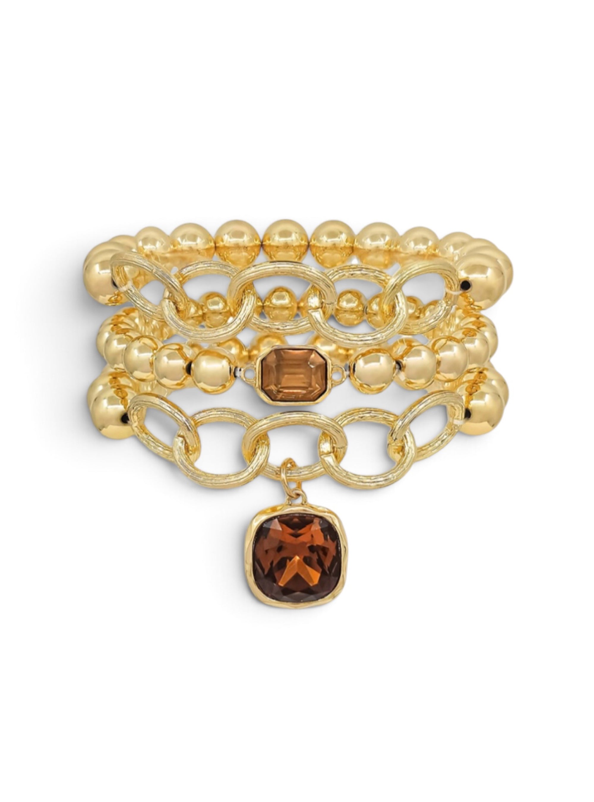 Stacked In Your Favor Bracelet Set - Topaz