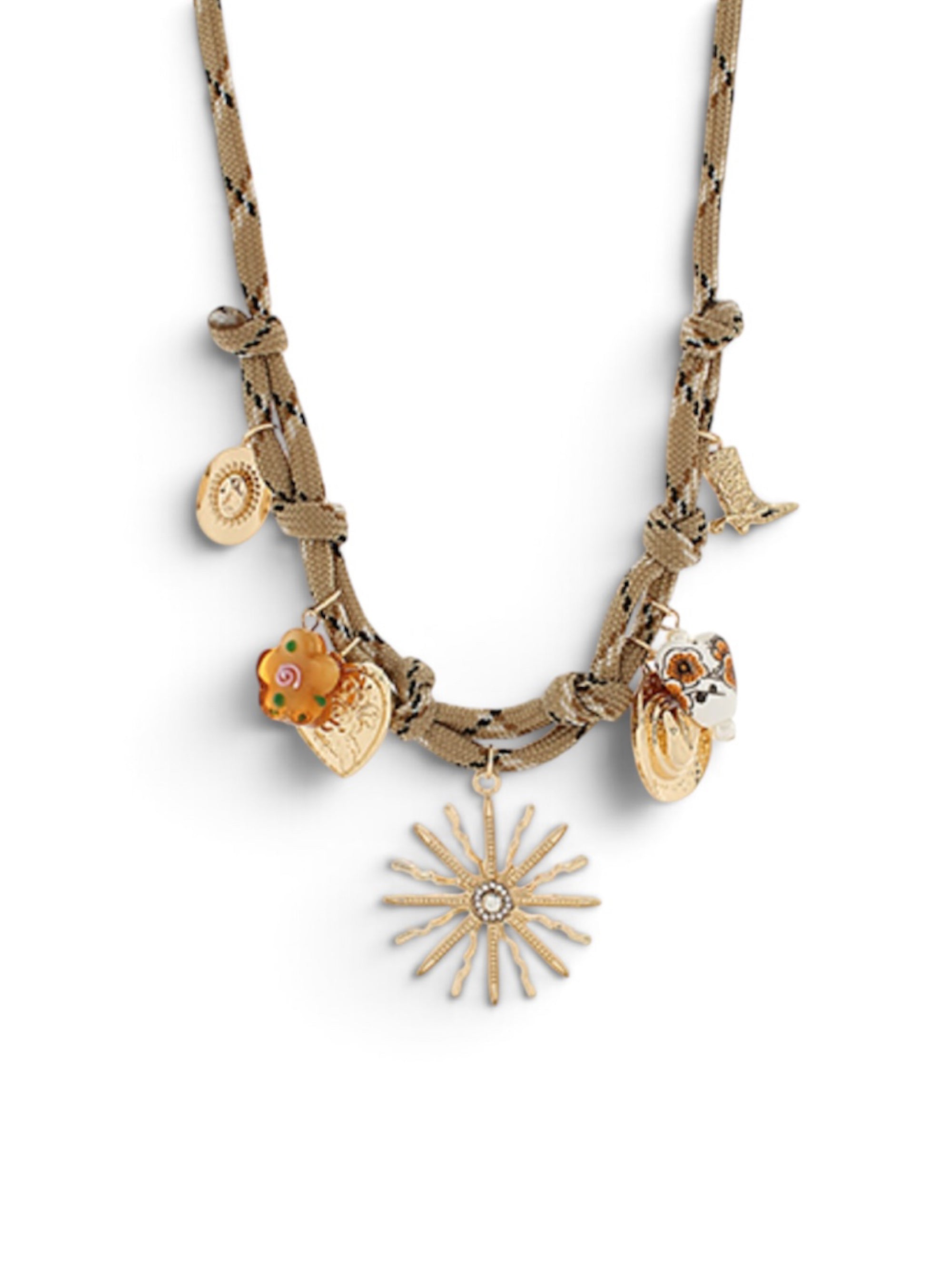 Turning On The Charm Corded Necklace