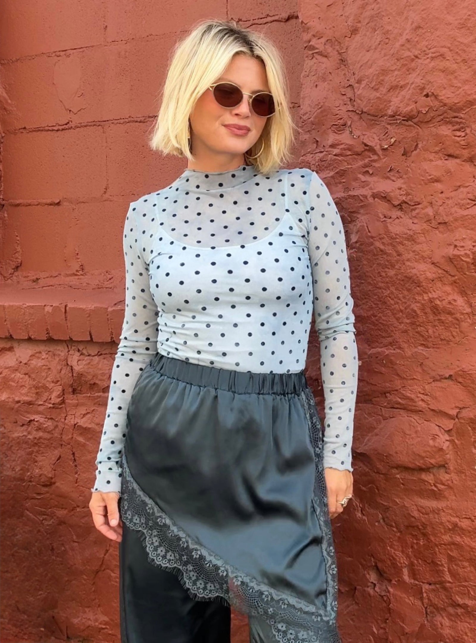 Dot To Have It Mesh Top