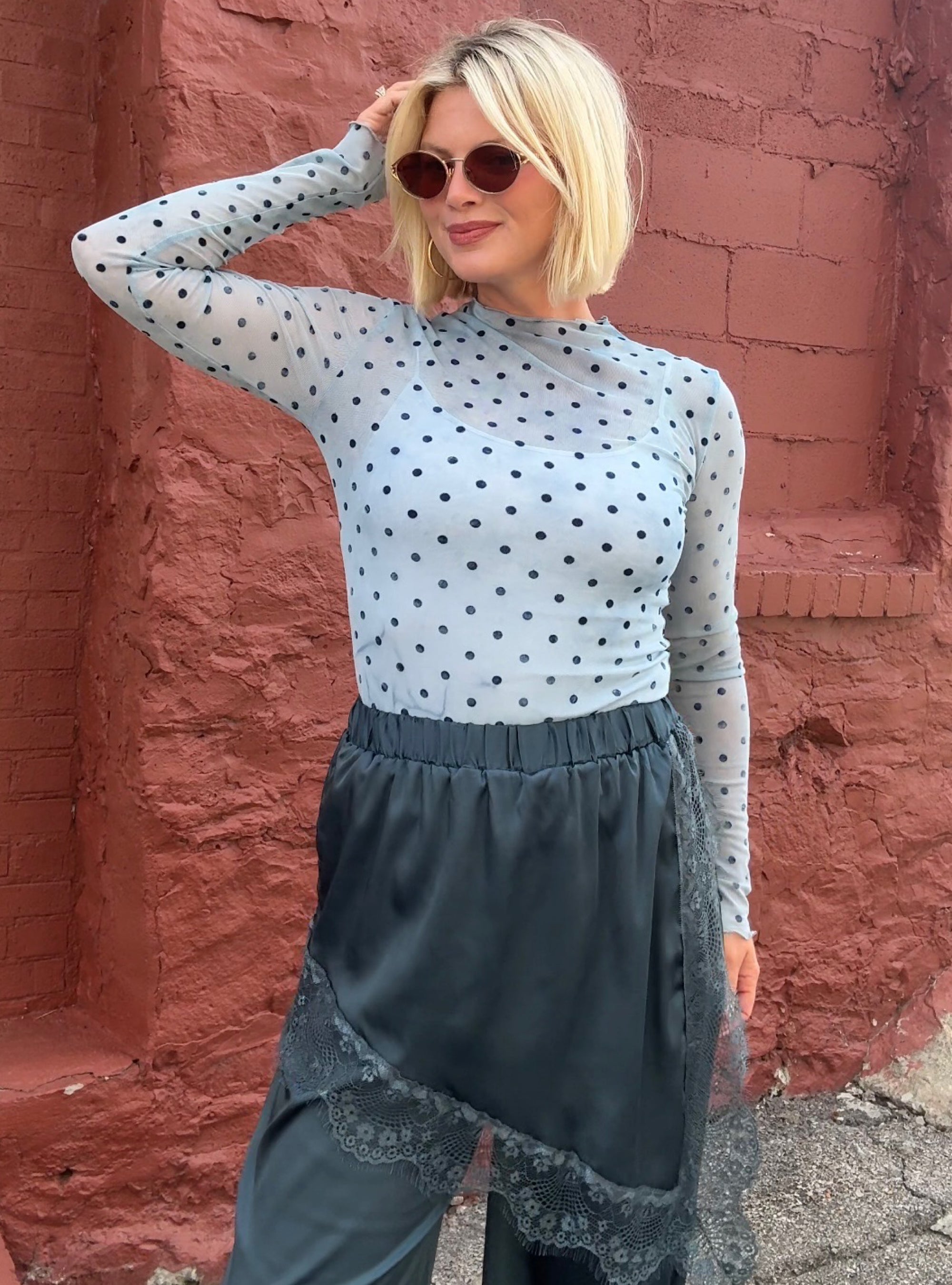 Dot To Have It Mesh Top