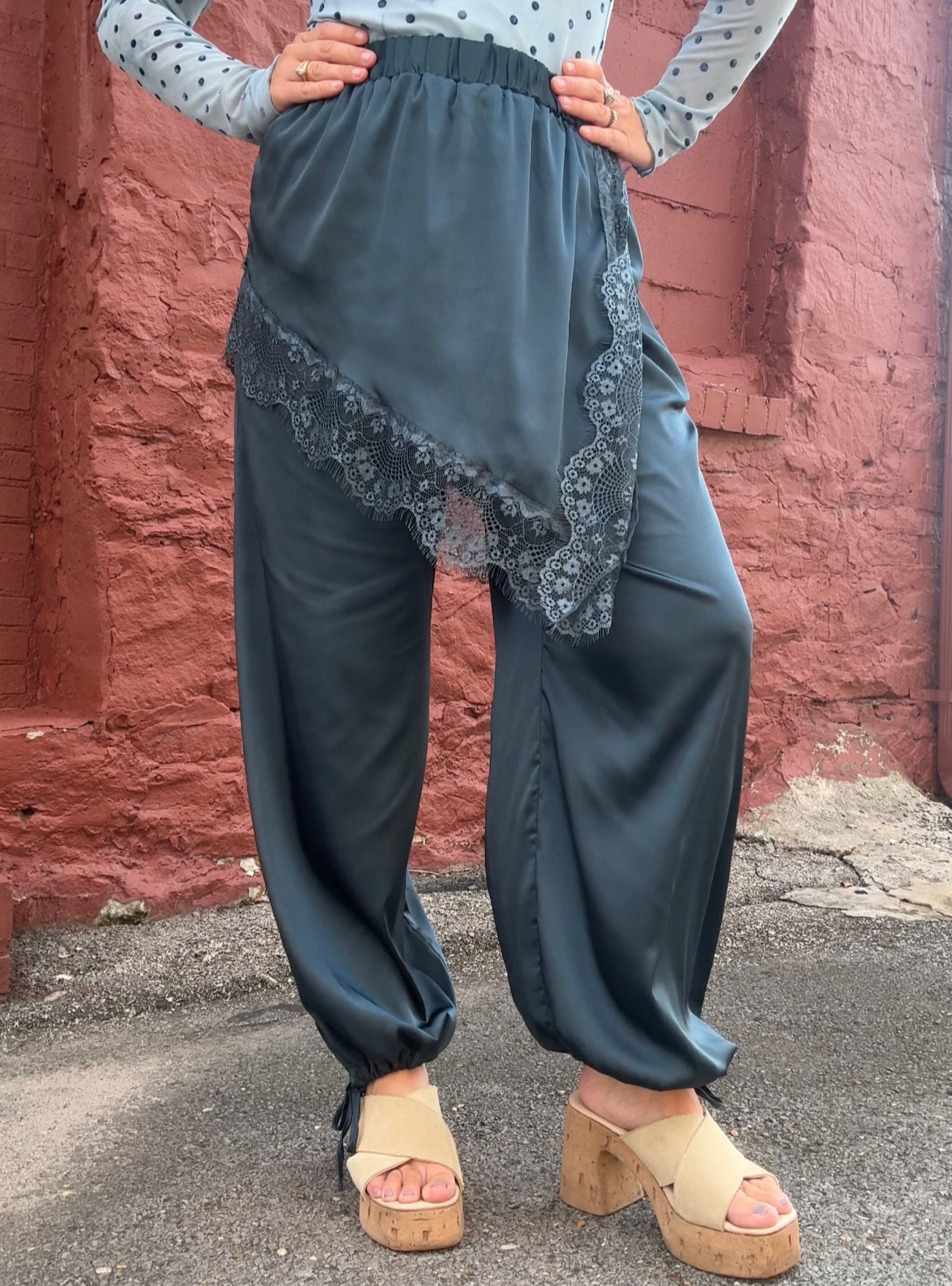 Teal The Show Skirted Jogger Pant