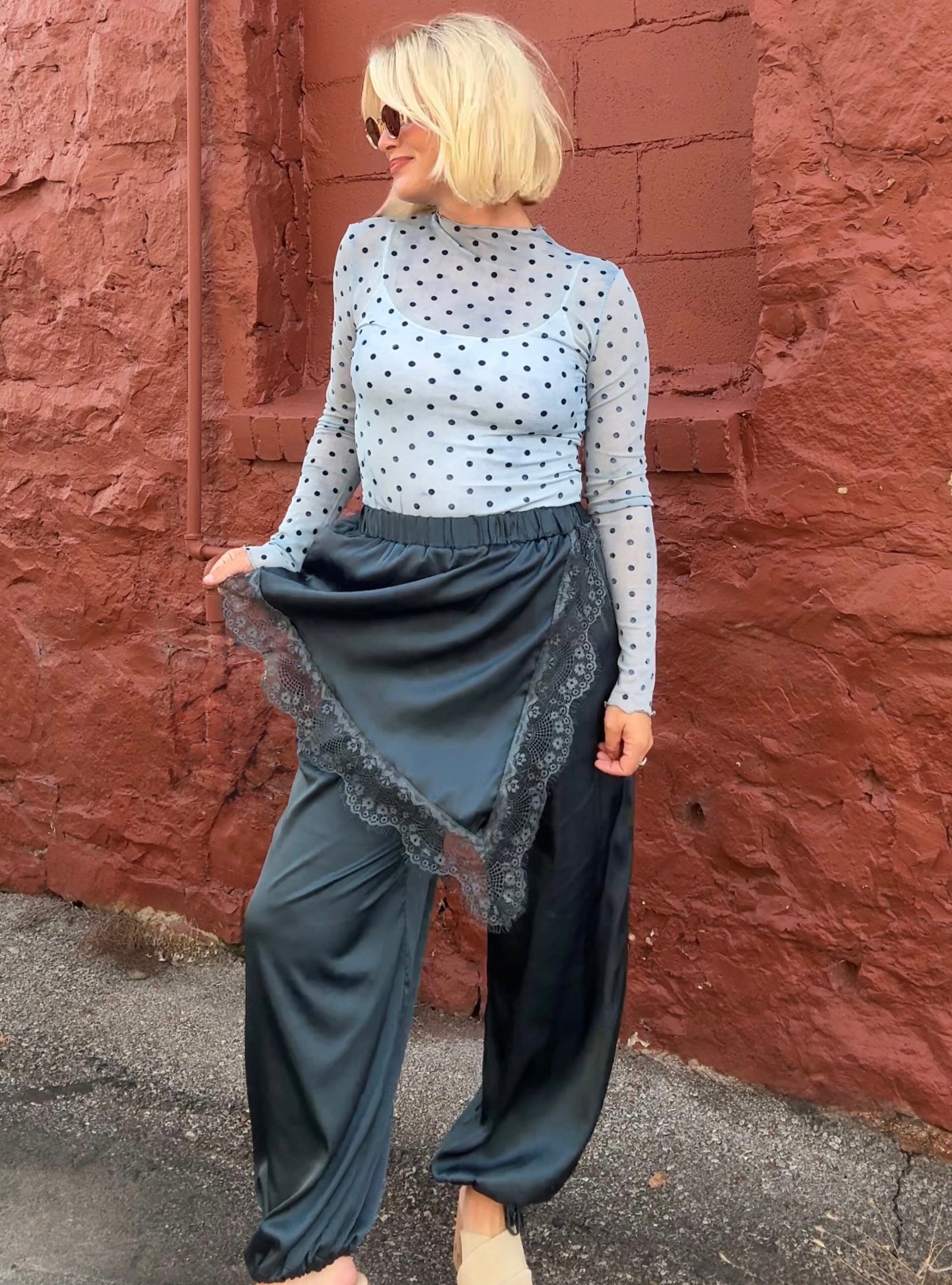 Teal The Show Skirted Jogger Pant