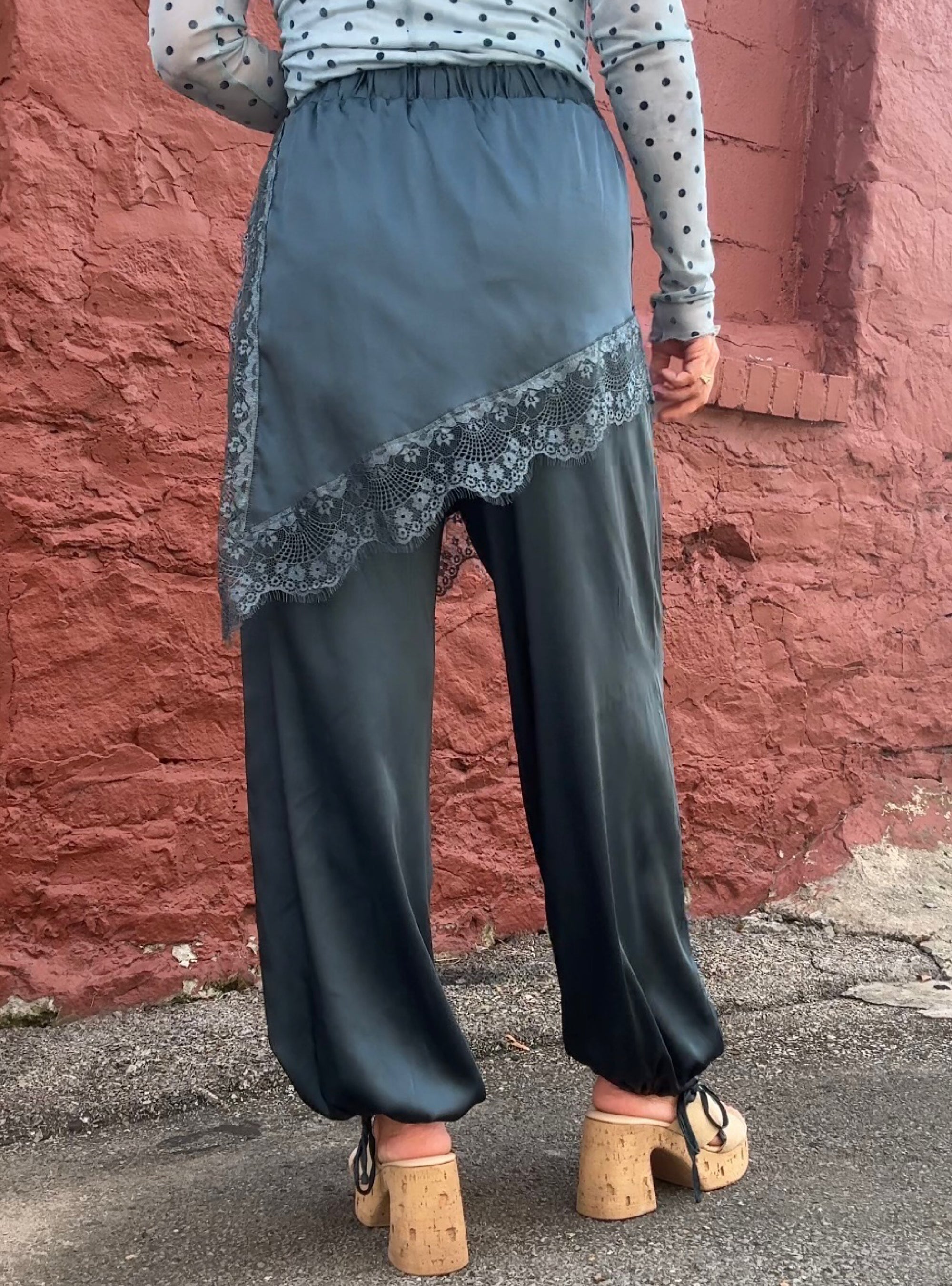 Teal The Show Skirted Jogger Pant