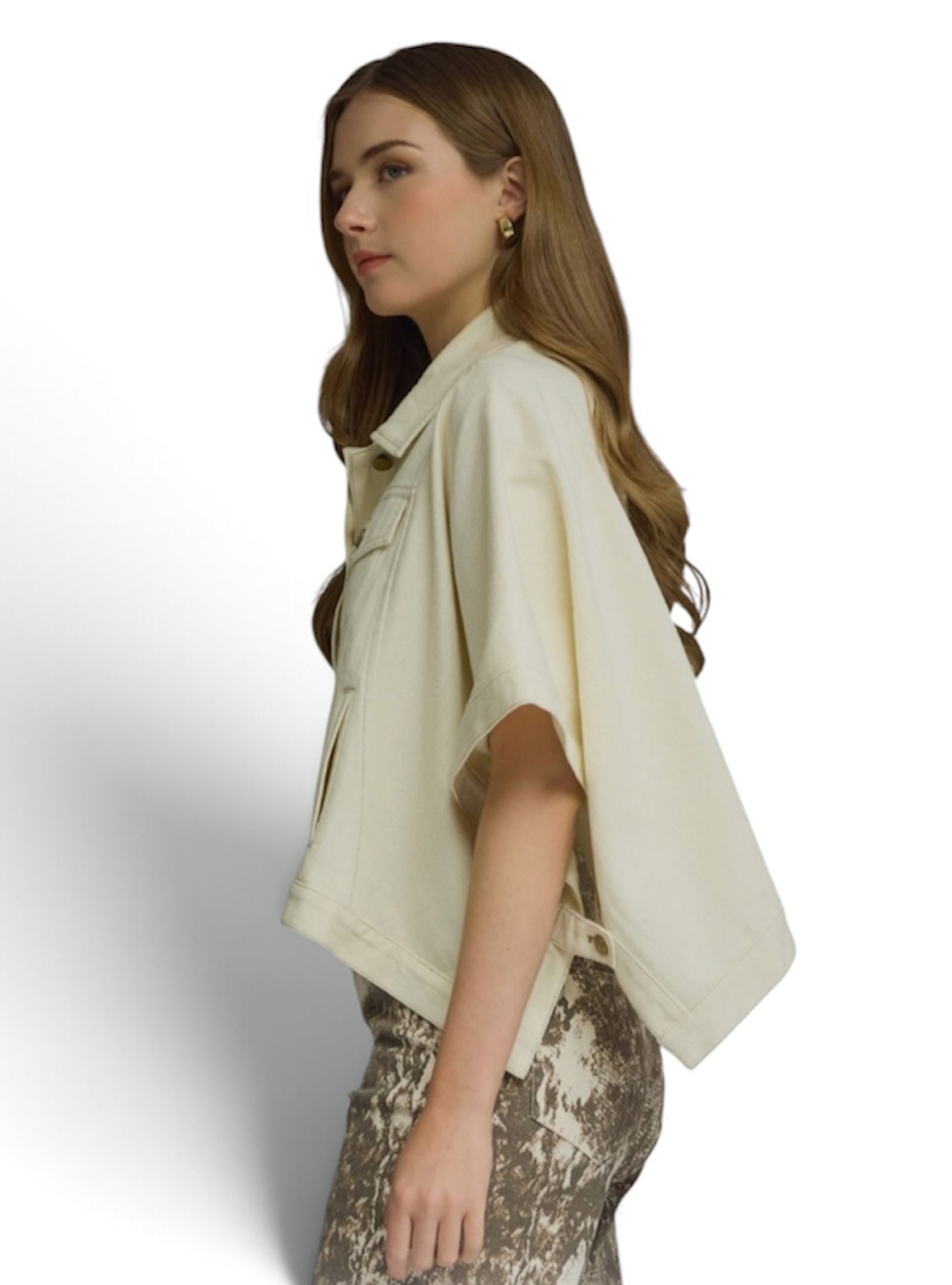 Ecru-ly Effortless Denim Poncho Jacket