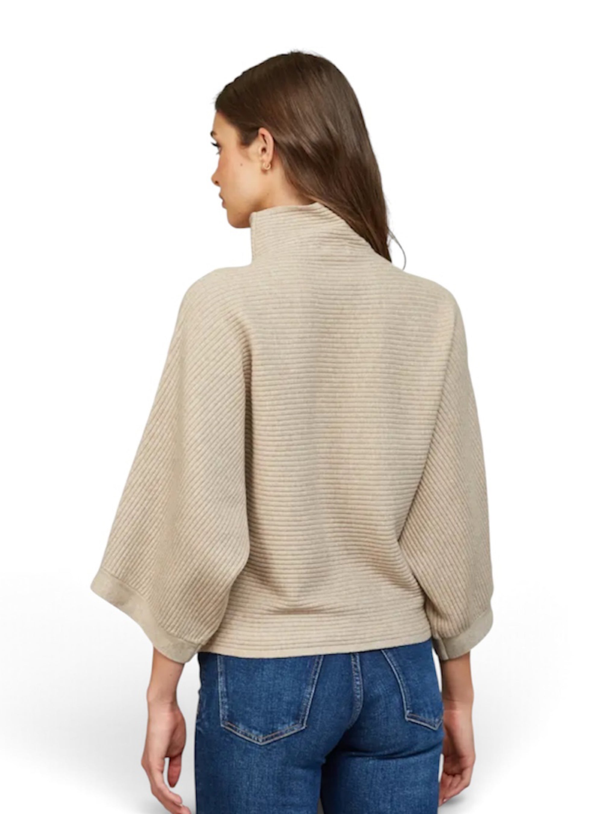 Taupe Tier Cozy Mock Neck Sweater