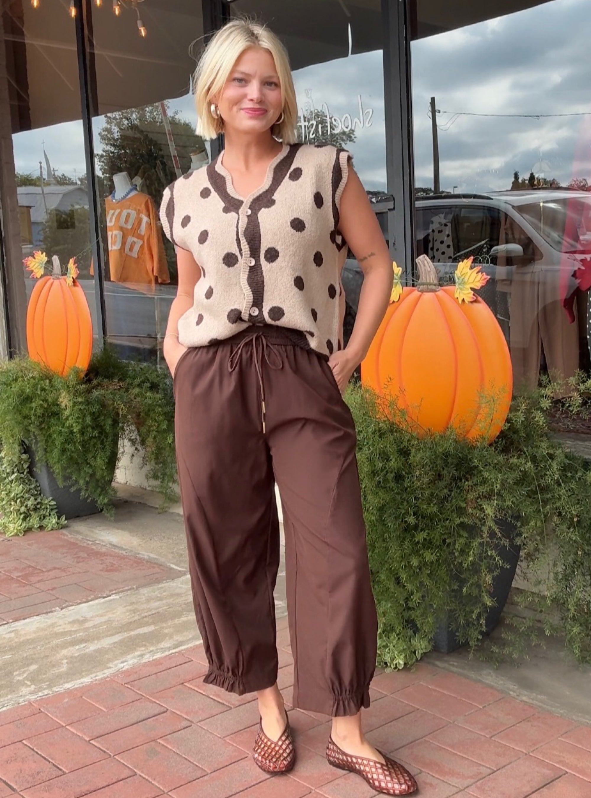 Connecting The Dots Mocha Sweater Vest
