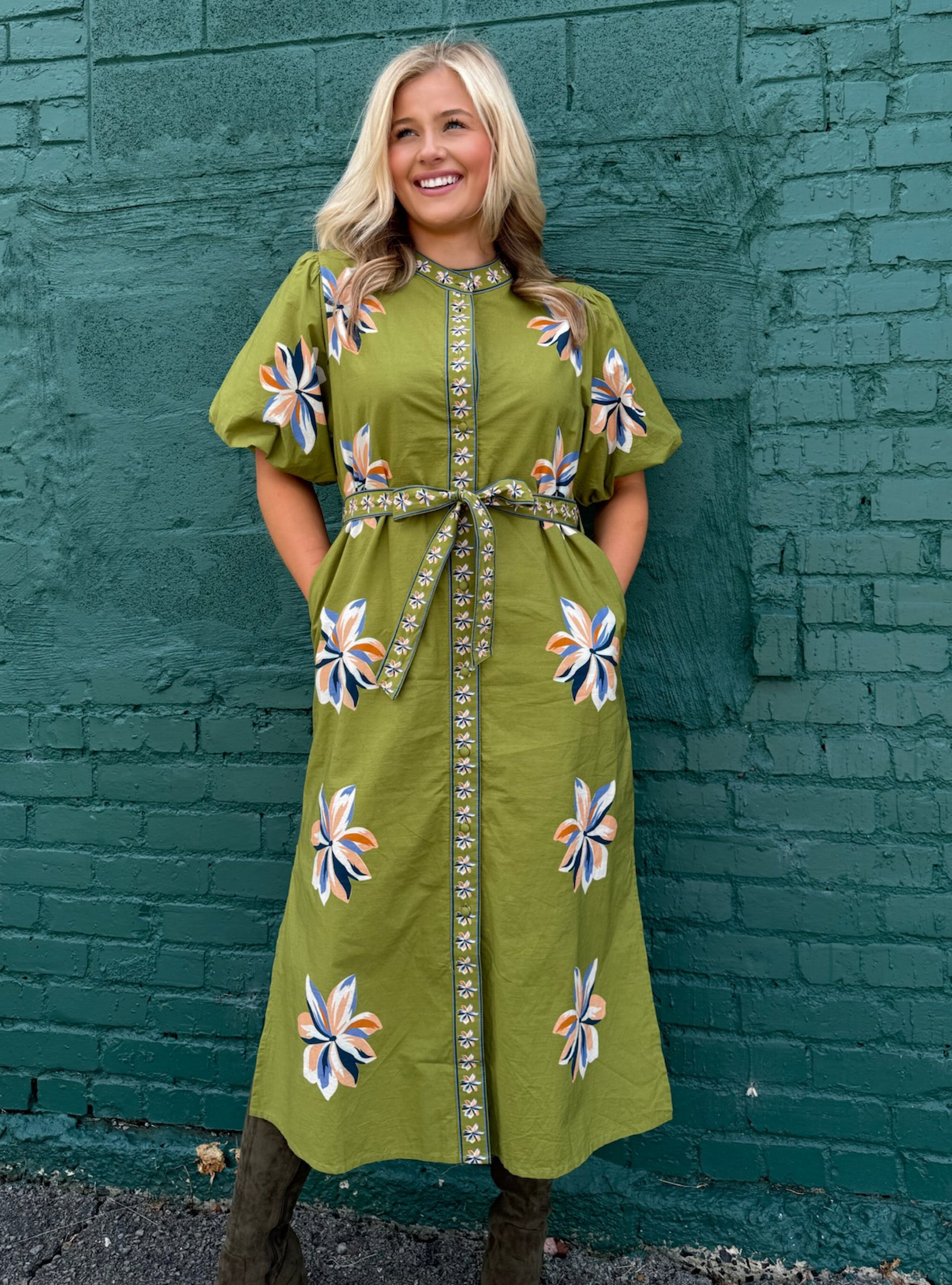 Blooms Meet Autumn Hues Midi Dress