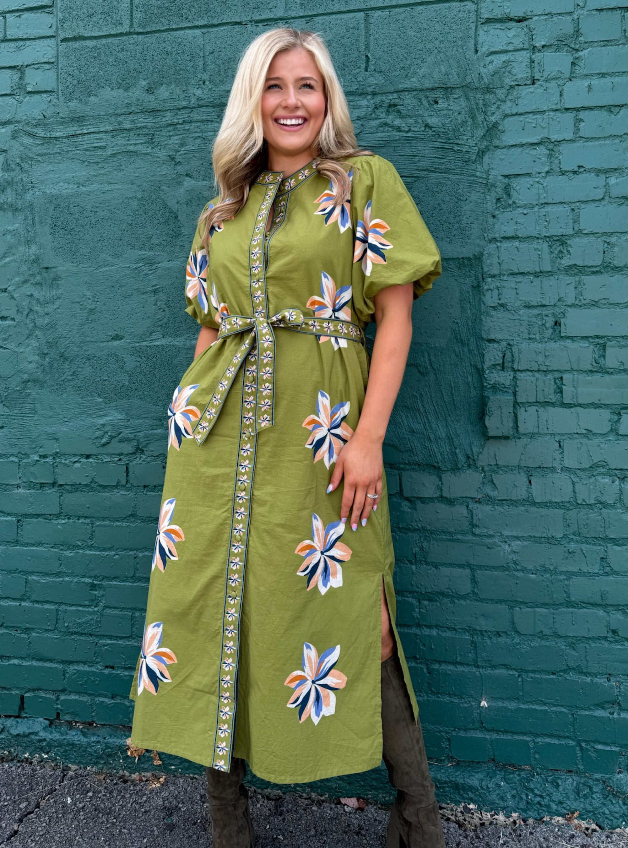 Blooms Meet Autumn Hues Midi Dress