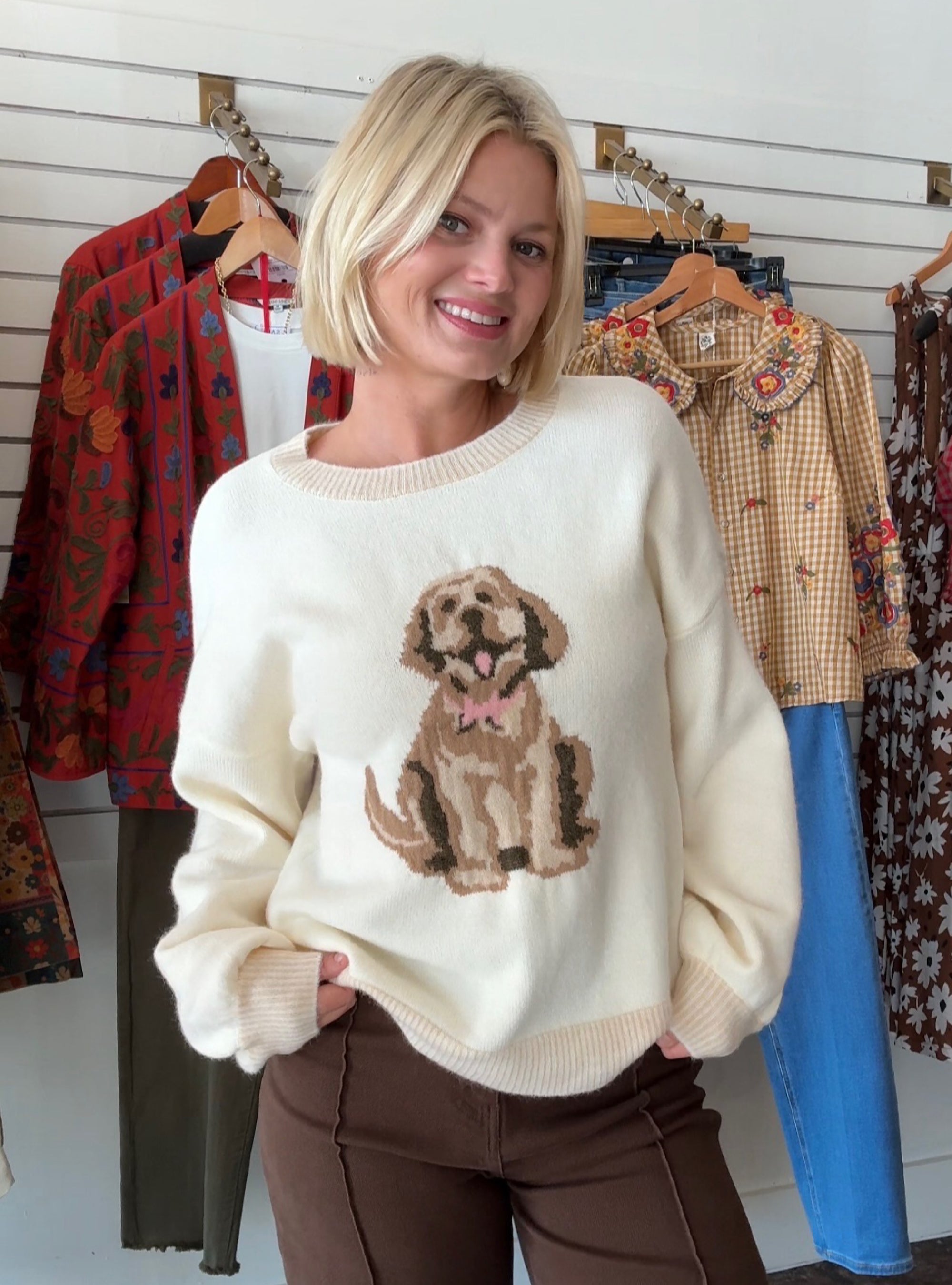 Fur The Love of Doodles Ivory Sweater