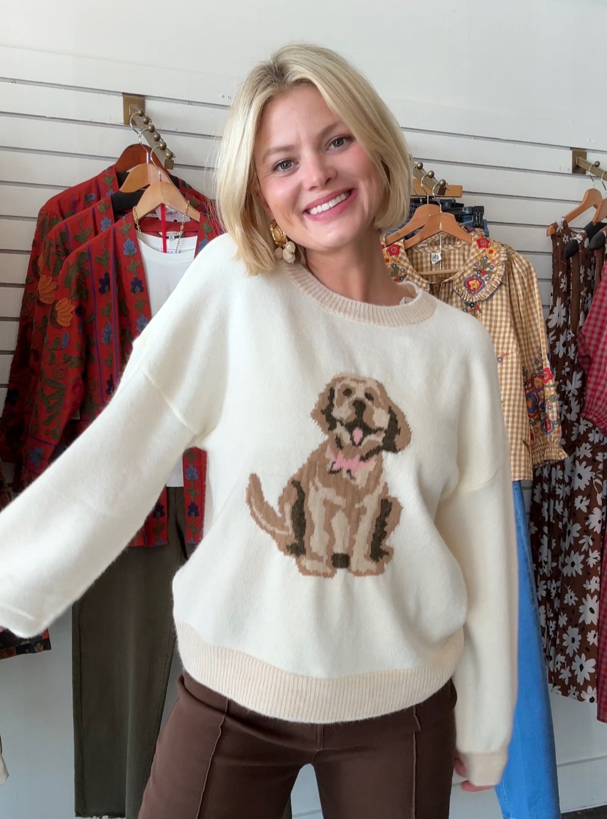 Fur The Love of Doodles Ivory Sweater